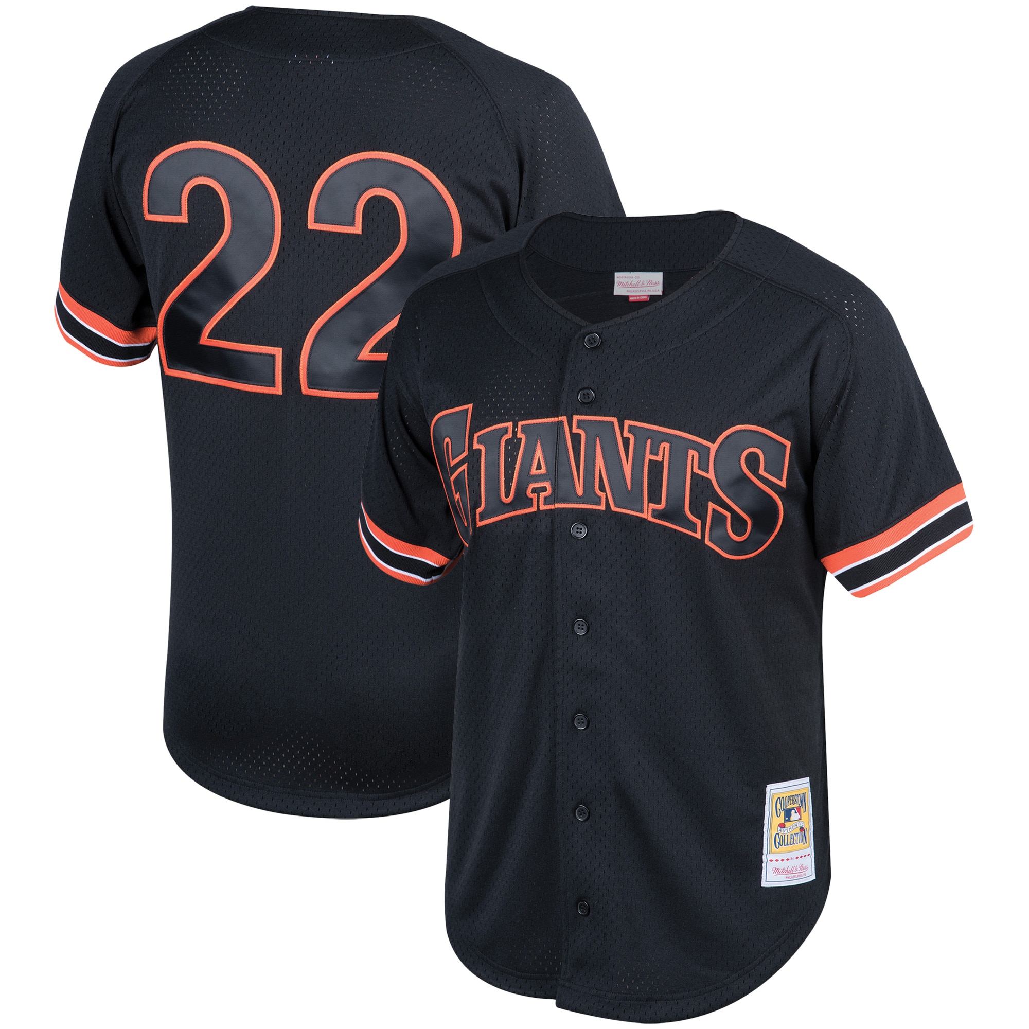 Will Clark San Francisco Giants Mitchell & Ness Fashion Cooperstown Collection Mesh Batting Practice Jersey – Black