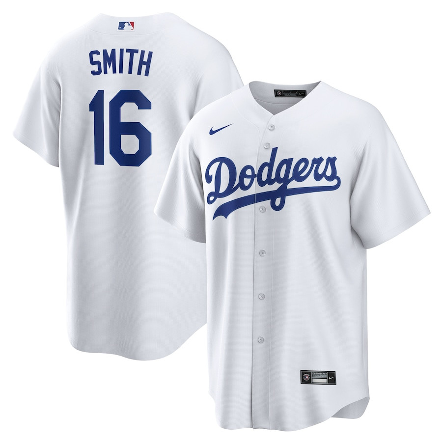 Will Smith 16 Los Angeles Dodgers Home Men Jersey - White 