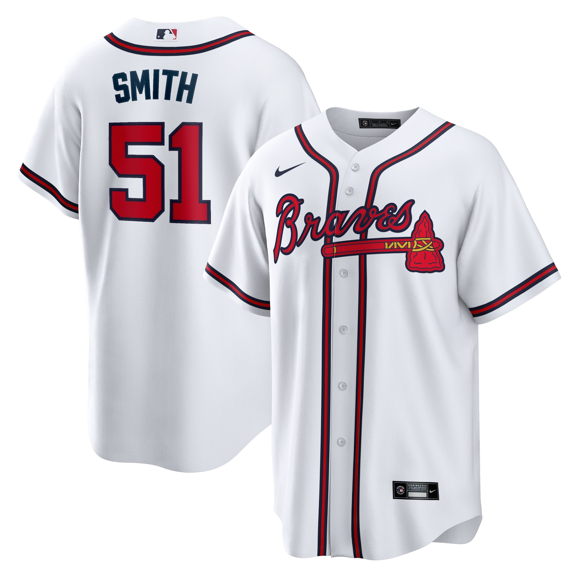 Will Smith Atlanta Braves Home Replica Player Jersey - White