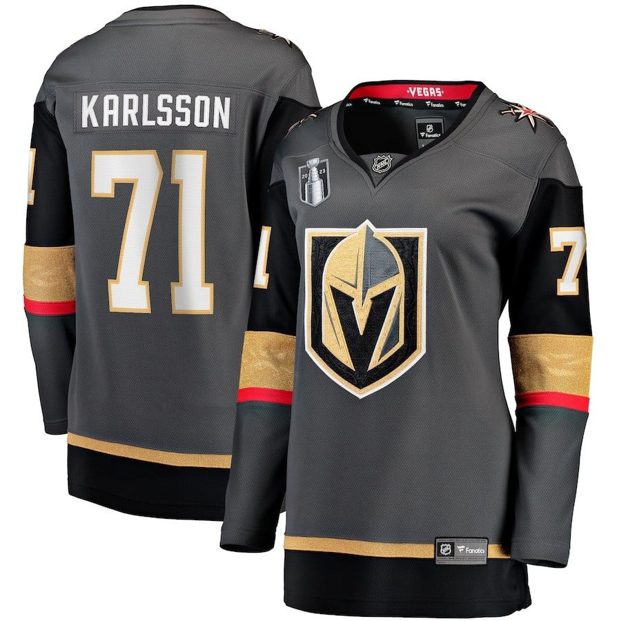 William Karlsson 71 Vegas Golden Knights Women's 2023 Stanley Cup Final Alternate Breakaway Player Jersey - Black - JS608 