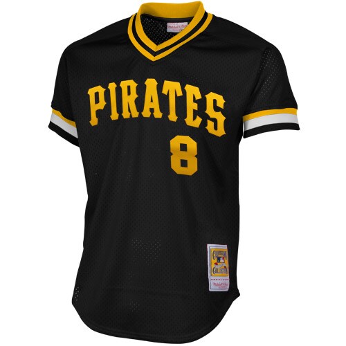 Alternative view of Willie Stargell Pittsburgh Pirates Mitchell & Ness 1982 Authentic Cooperstown Collection Mesh Batting Practice Jersey - Black