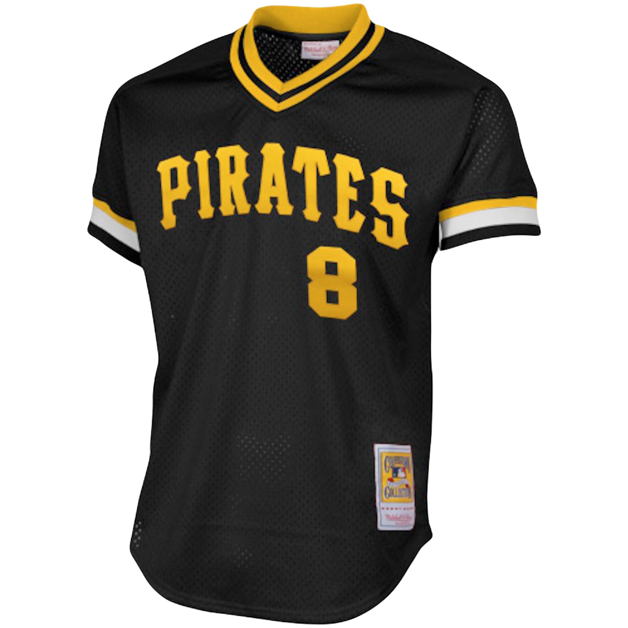 Alternative view of Willie Stargell Pittsburgh Pirates Mitchell & Ness Cooperstown Collection Big & Tall Mesh Batting Practice Jersey - Black
