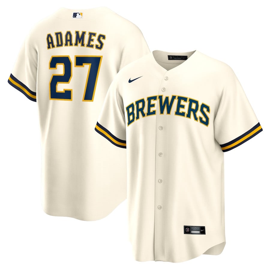 Willy Adames 27 Milwaukee Brewers Men Jersey - White 