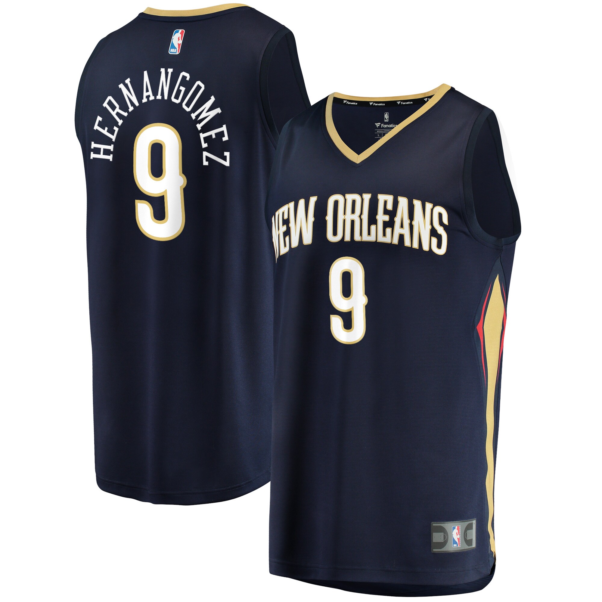 Alternative view of Willy Hernangomez New Orleans Pelicans Fanatics Branded 2021/22 Fast Break Replica Jersey - Icon Edition - Navy