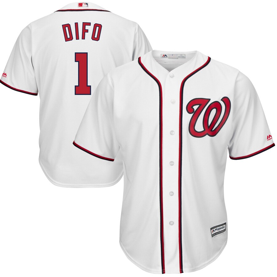 Wilmer Difo Washington Nationals Majestic Home Cool Base Player Jersey – White