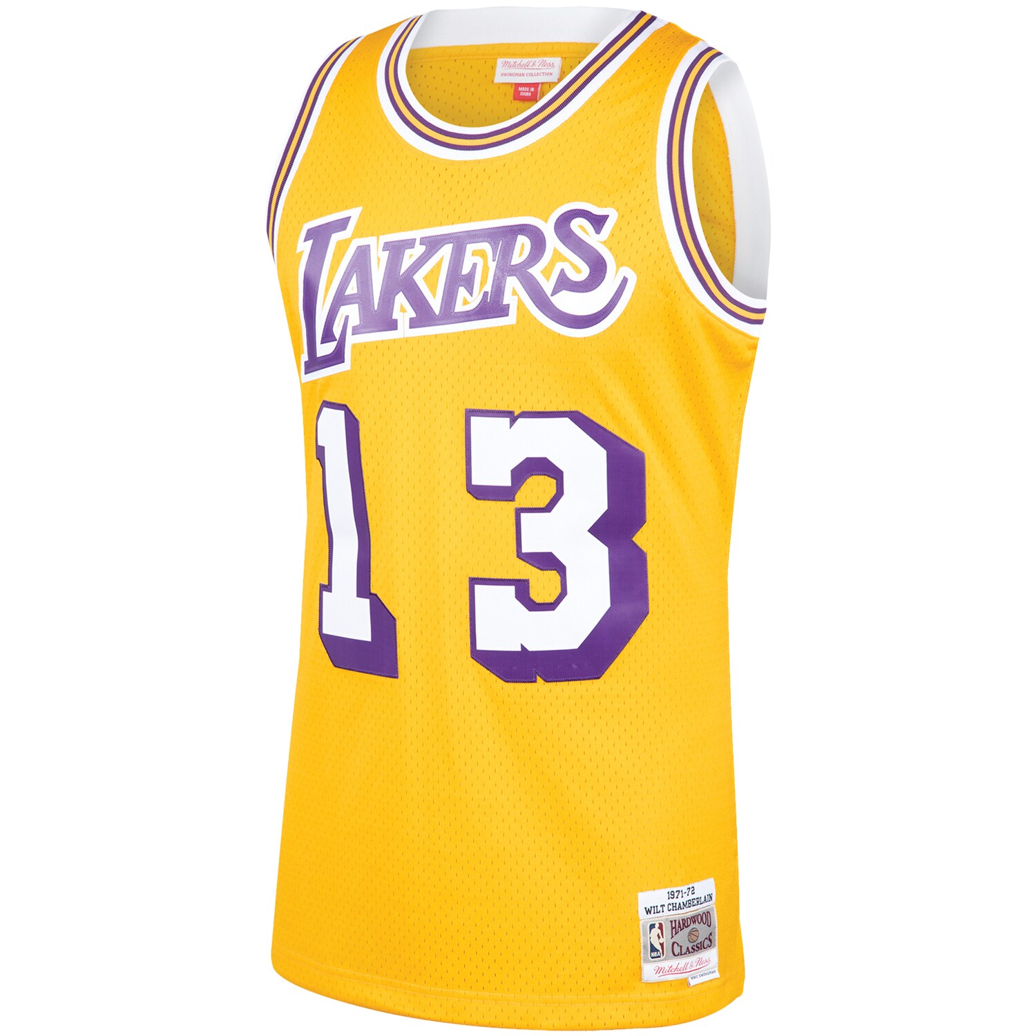 Alternative view of Wilt Chamberlain Los Angeles Lakers Mitchell & Ness 1971/72 Hardwood Classics Swingman Jersey - Gold