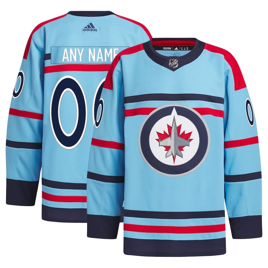 Winnipeg Jets Anniversary Primegreen Custom Men Jersey - Light Blue - JS524 