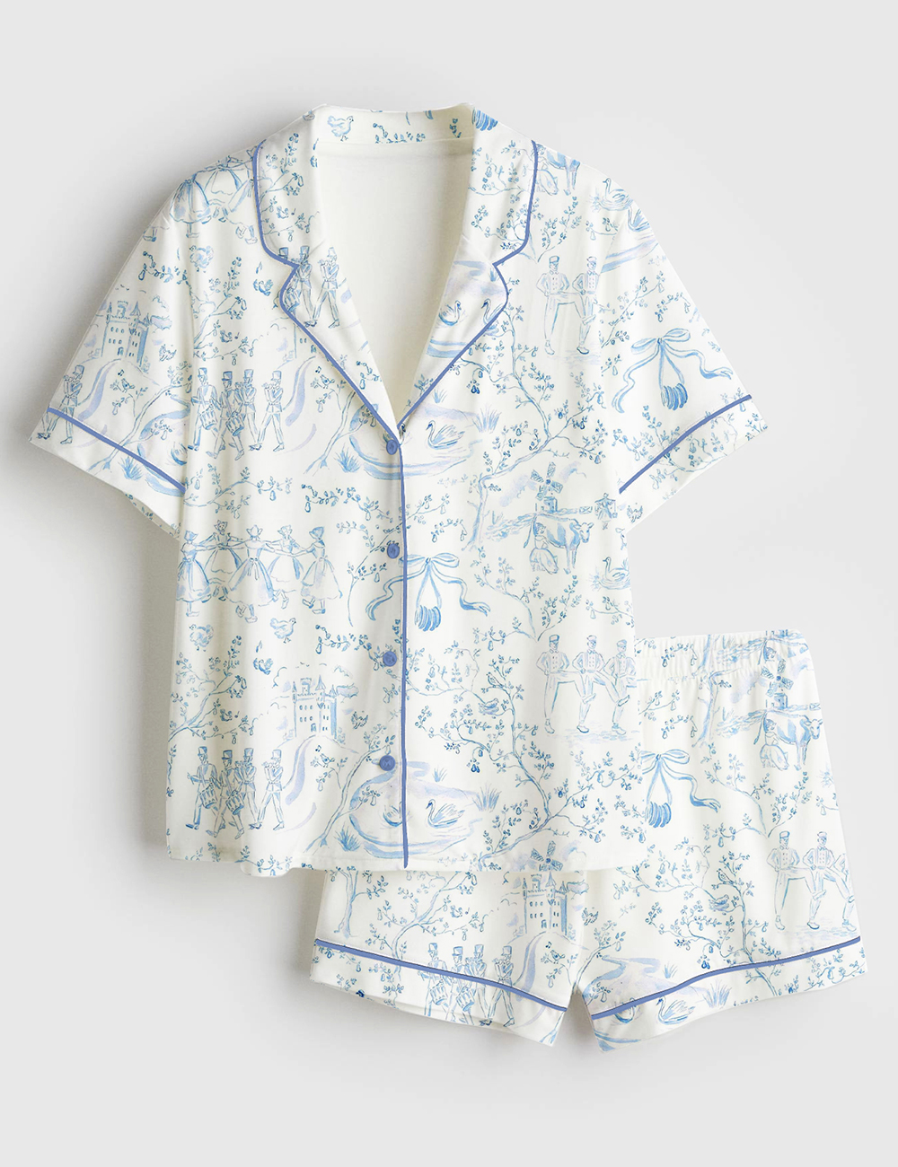 Women's 12 Days Of Christmas Short Sleeve Satin Pajama Set