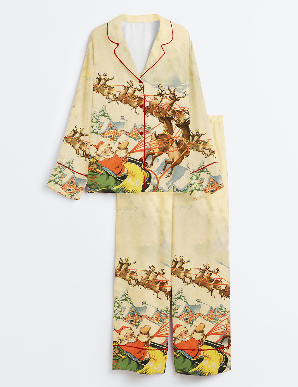 Women's 1941 Night Before Christmas Long Sleeve Satin Pajama Set