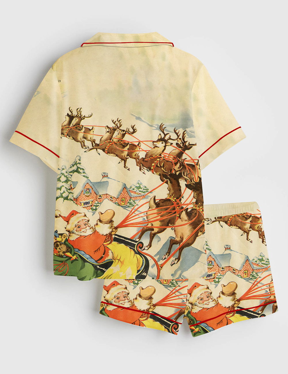 Alternative view of Women's 1941 Night Before Christmas Short Sleeve Satin Pajama Set