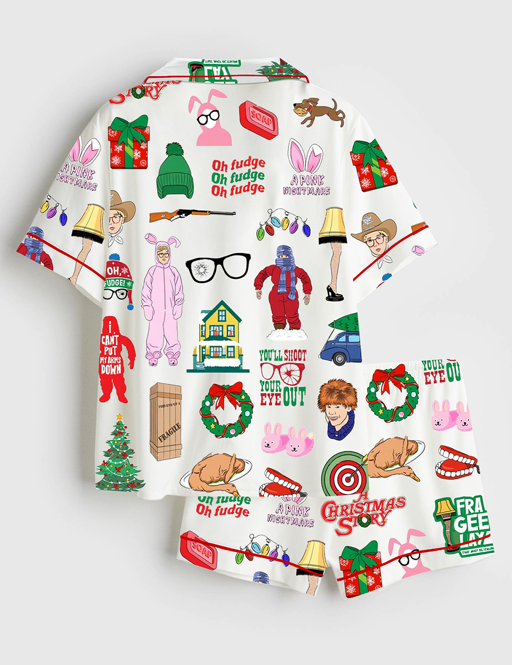 Alternative view of Women's A Christmas Story Movie Short Sleeve Satin Pajama Set