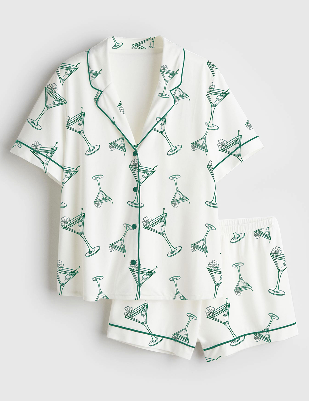 Women's A Tini Bit Irish St. Patrick's Day Retro Irish Vibes Short Sleeve Satin Pajama Set