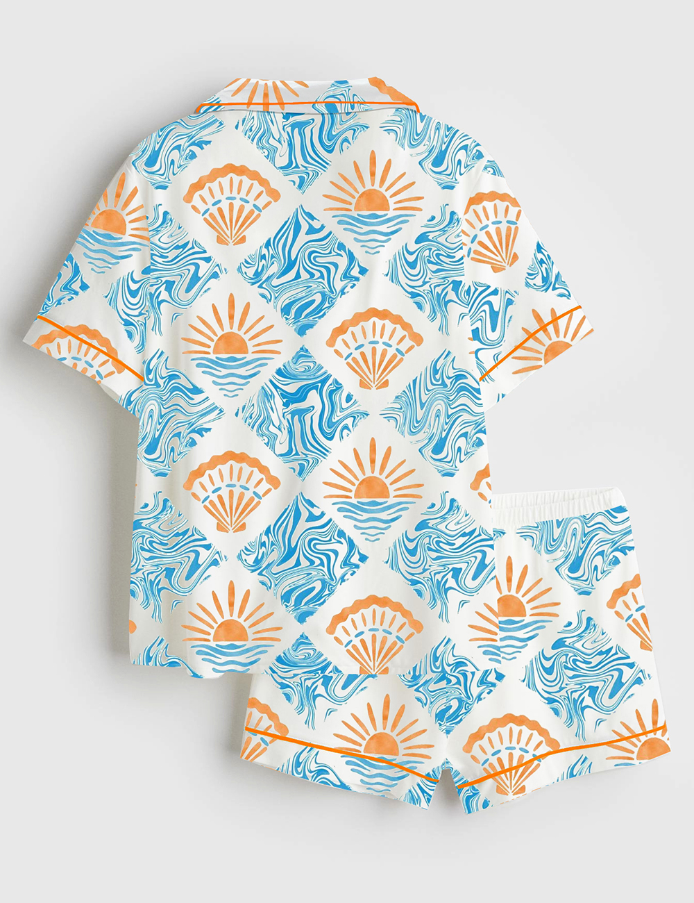 Alternative view of Women's A Trip To The Beach Short Sleeve Satin Pajama Set