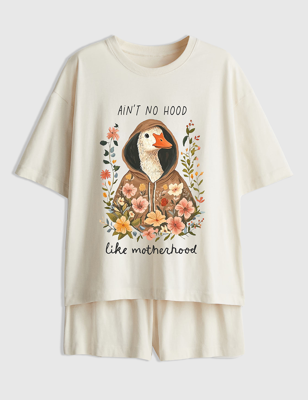 Women's Ain't No Hood Like Motherhood Mother's Day Short Sleeve Pajama Set