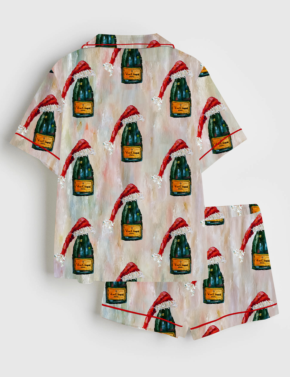 Alternative view of Women's All I Want For Christmas Is Veuve Christmas Champagne Short Sleeve Satin Pajama Set