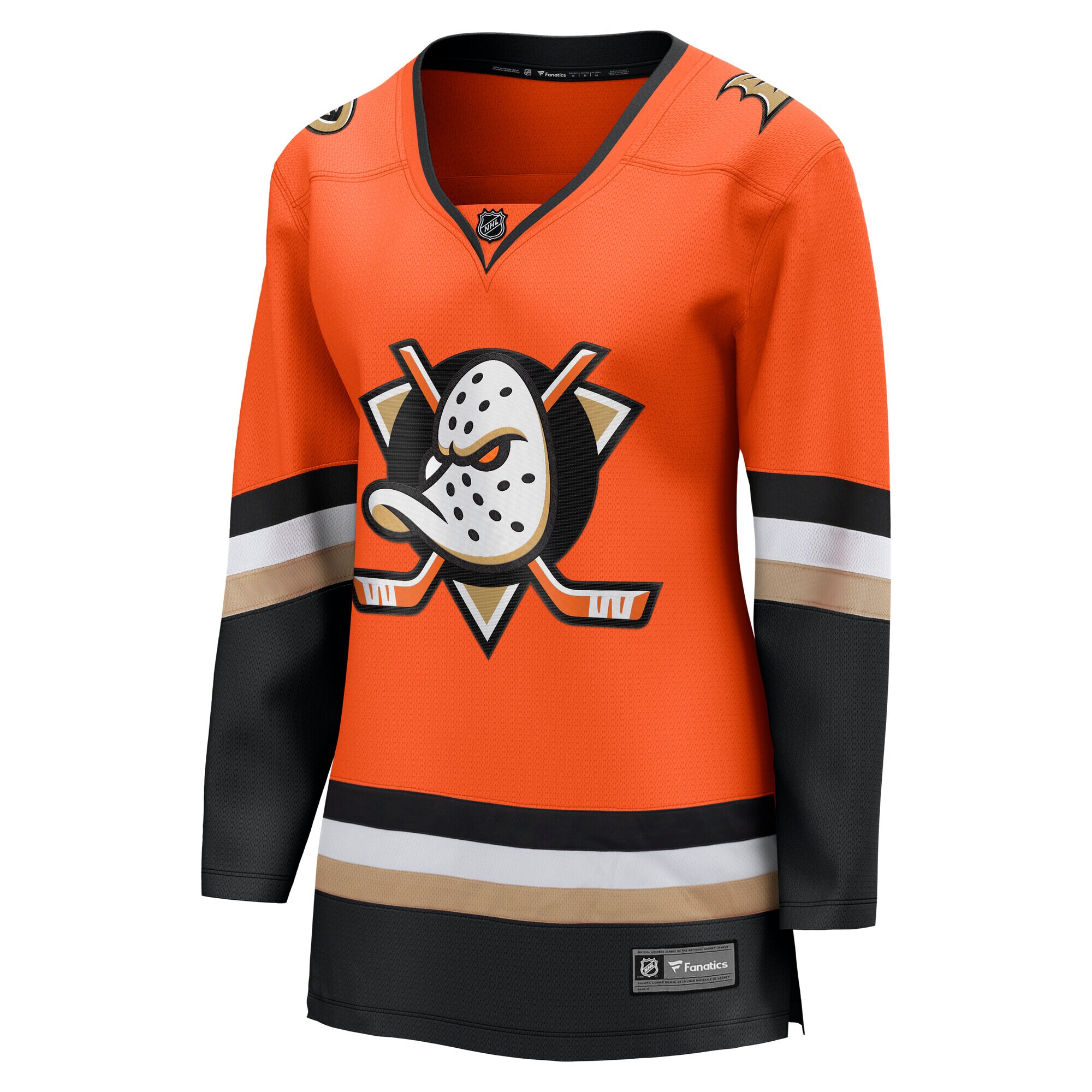 Alternative view of Women's Anaheim Ducks Orange Home Breakaway Jersey - JS612 