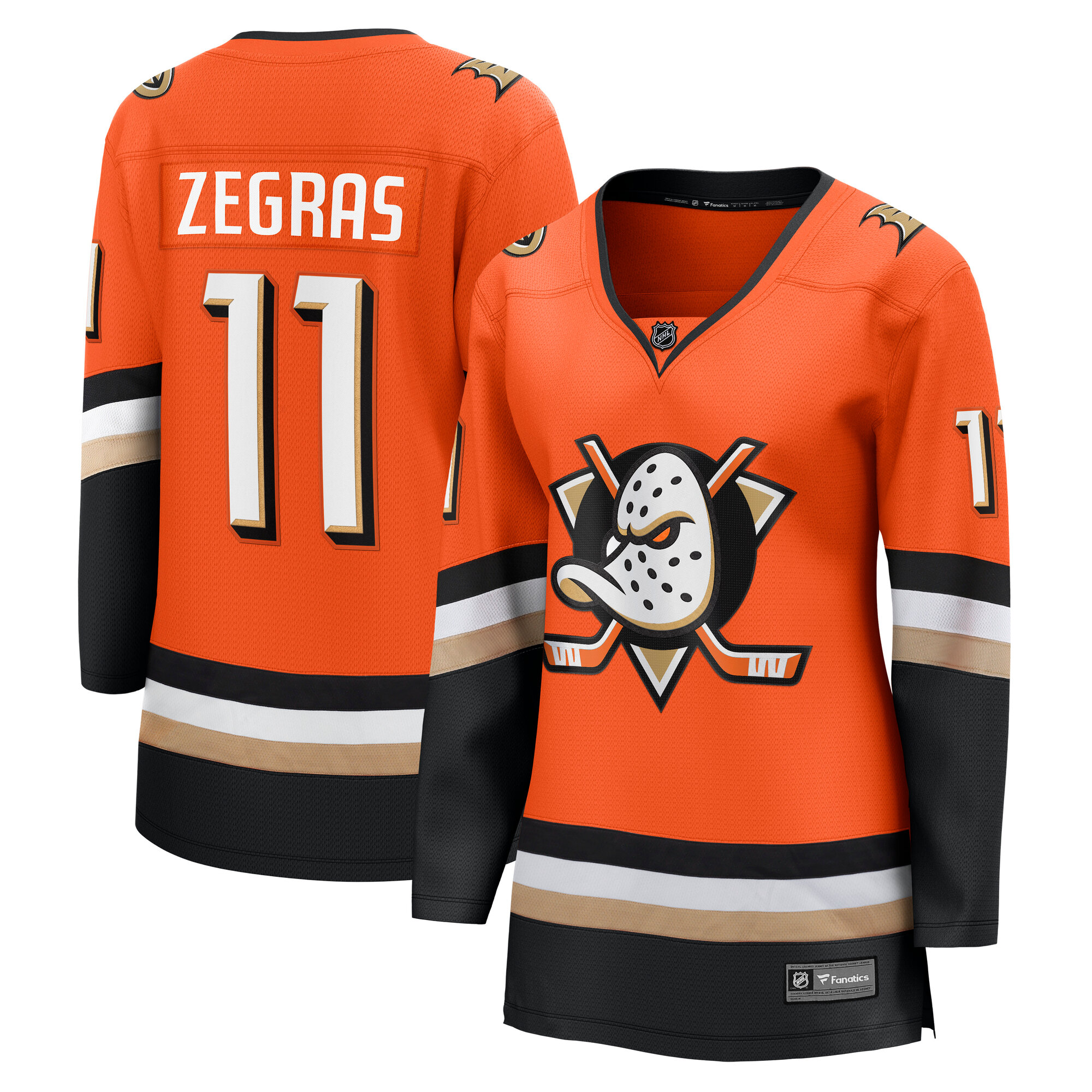 Women's Anaheim Ducks Trevor Zegras Orange Home Premier Breakaway Player Jersey - JS670 