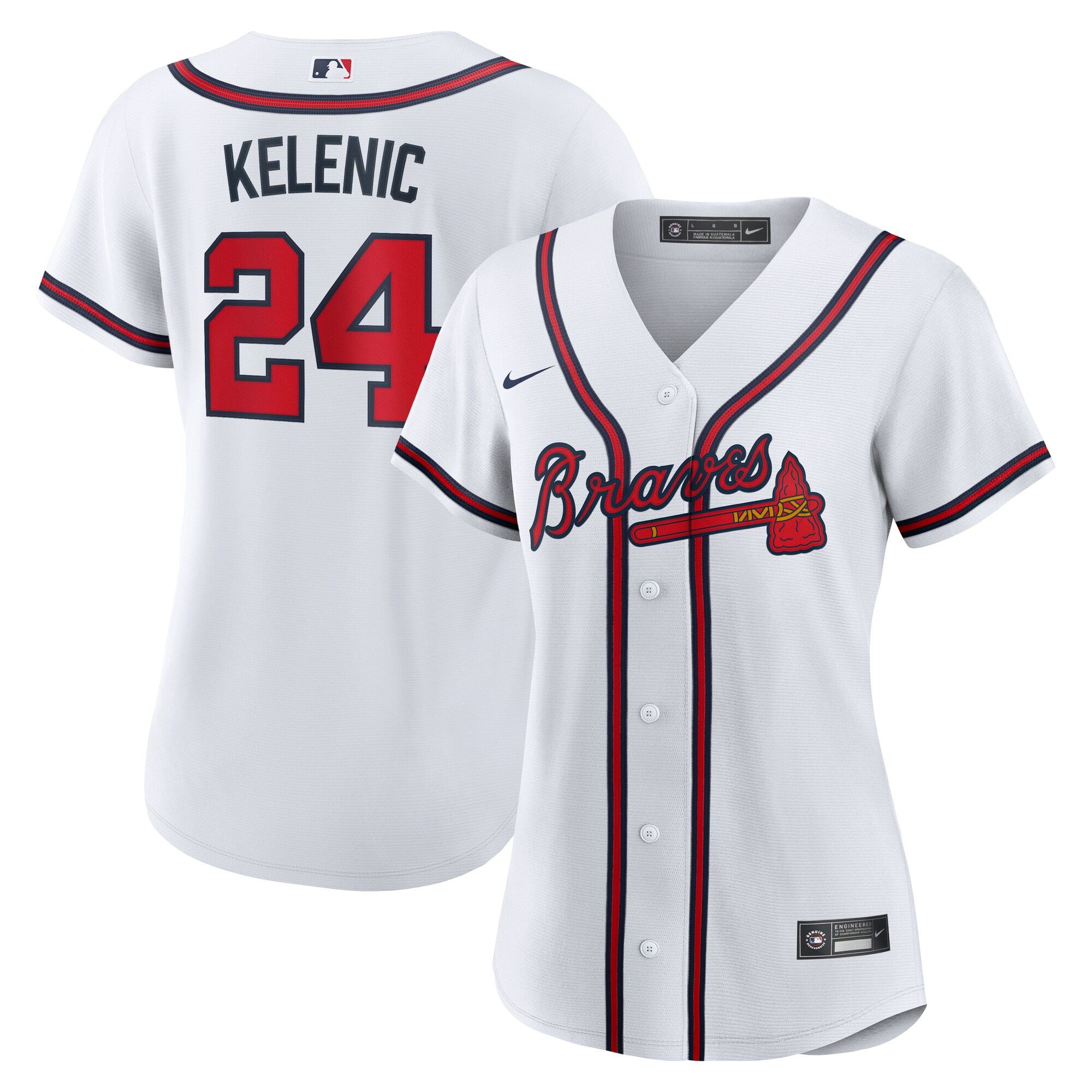 Women's Atlanta Braves Jarred Kelenic White Home Jersey - JS336
