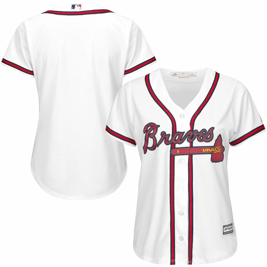 Women's Atlanta Braves Majestic White Home Cool Base Jersey