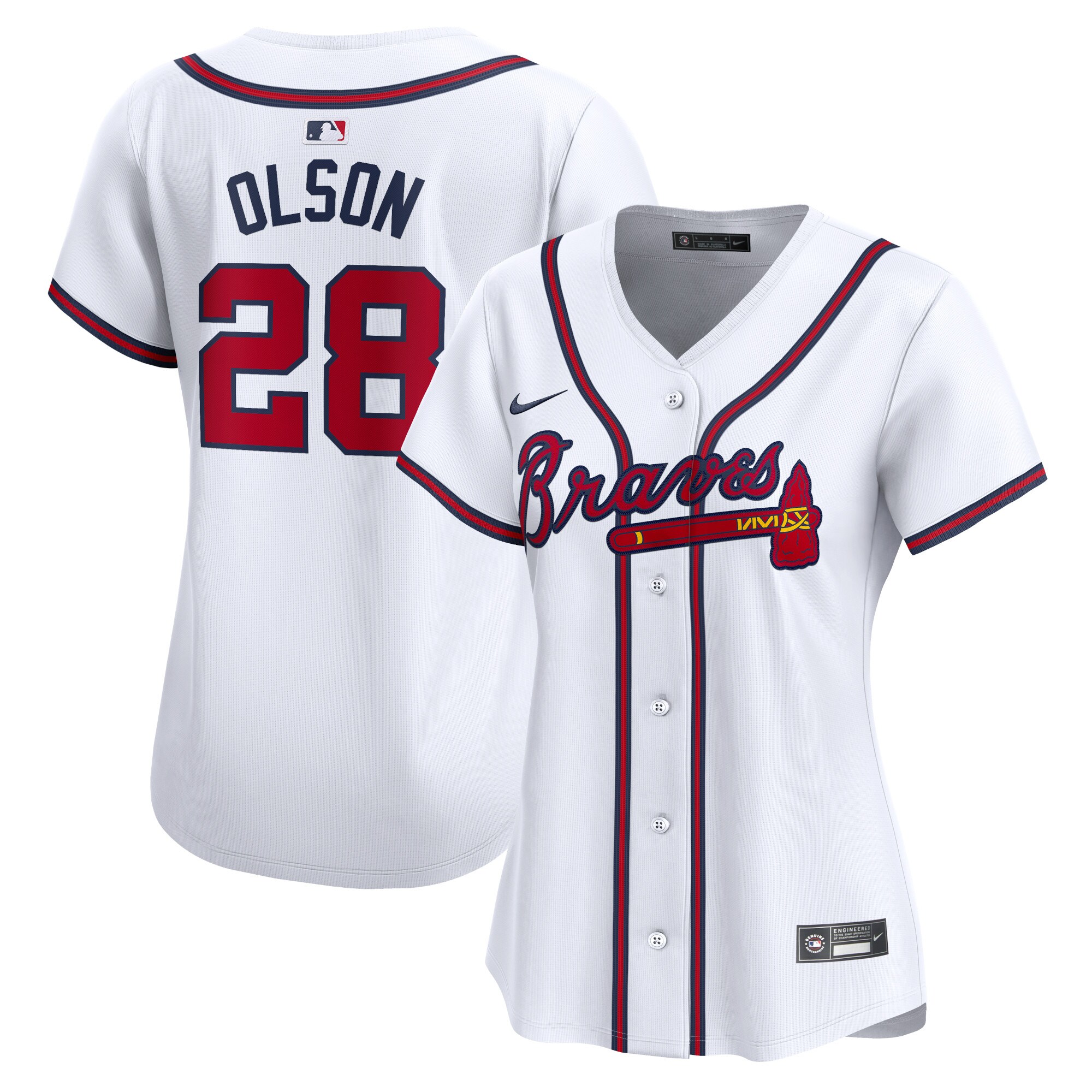 Women's Atlanta Braves Matt Olson White Home Limited Player Jersey - JS642