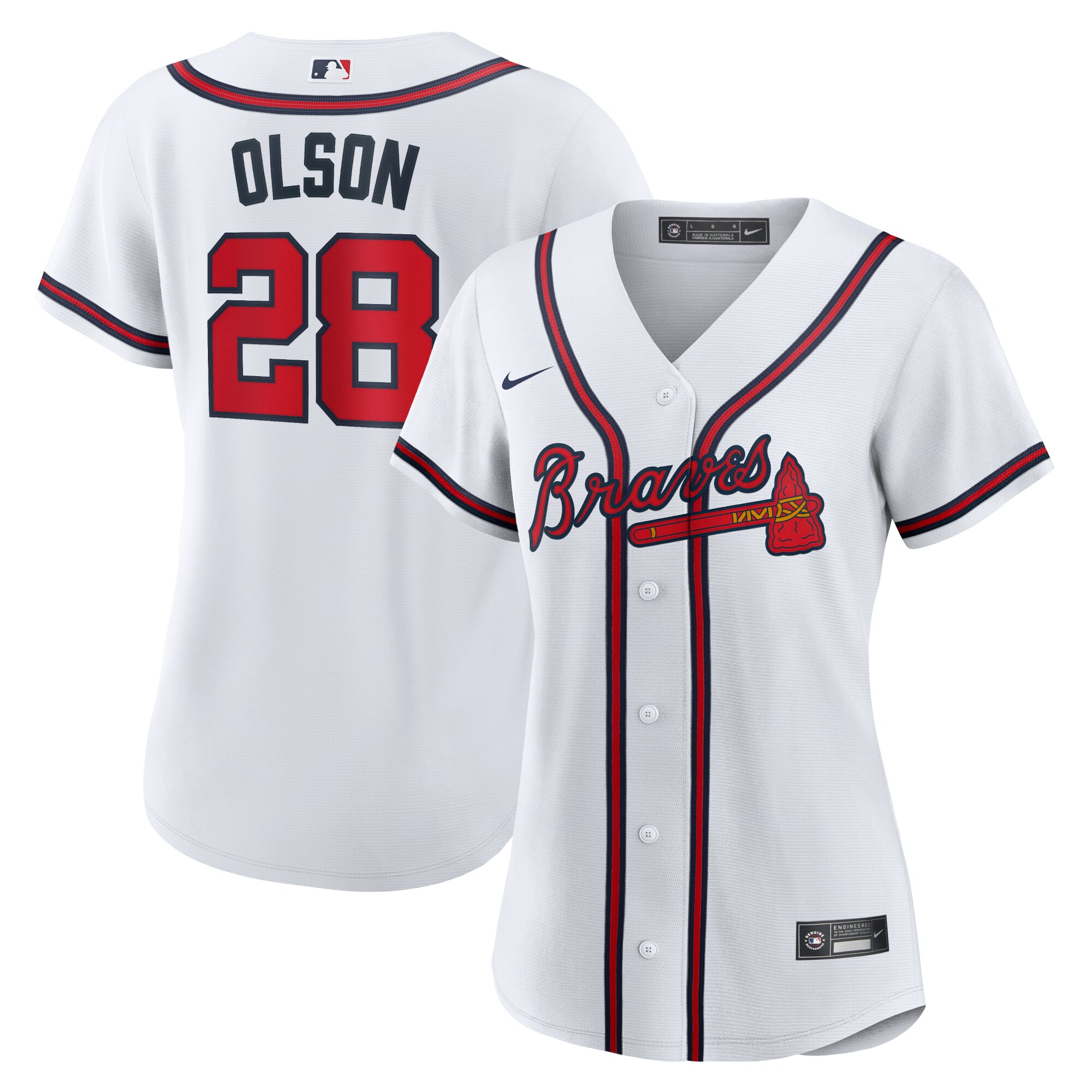 Women's Atlanta Braves Matt Olson White Home Player Jersey - JS667