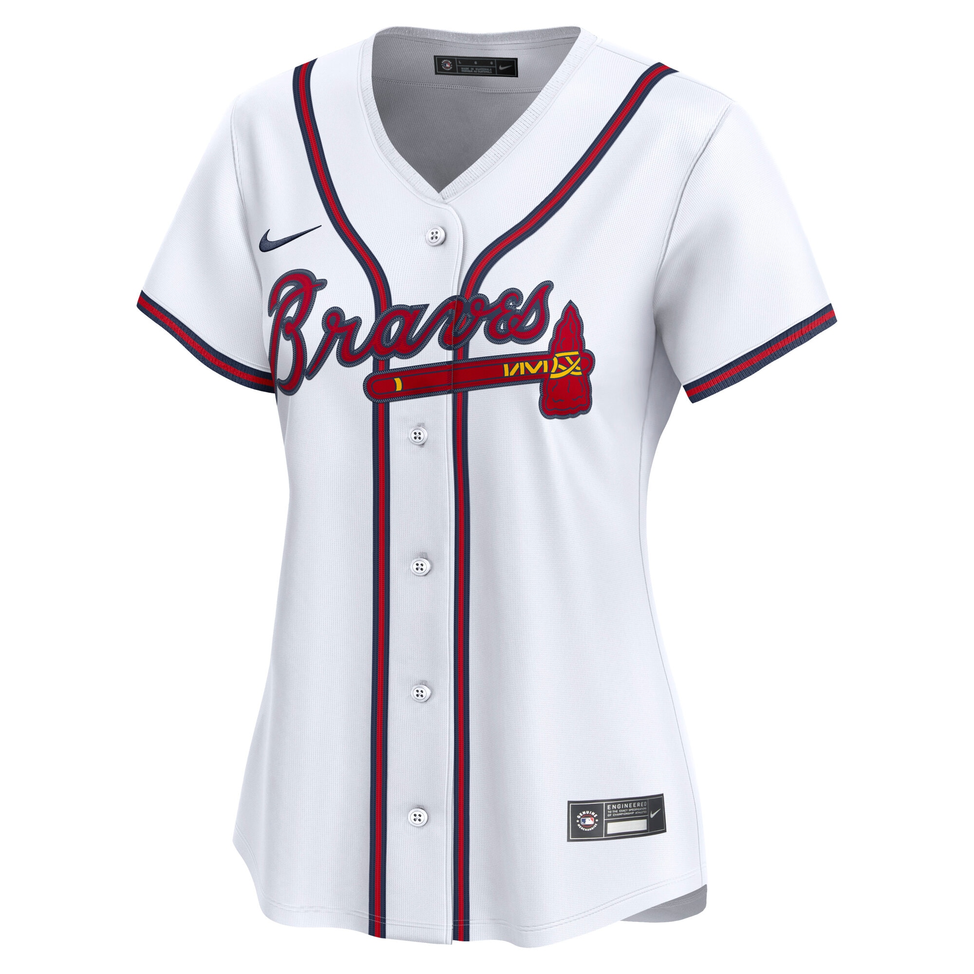 Alternative view of Women's Atlanta Braves Spencer Strider White Home Limited Player Jersey - JS960