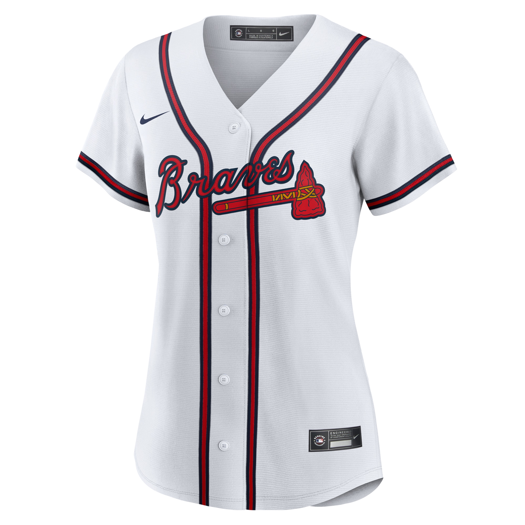 Alternative view of Women's Atlanta Braves White #1 Bride Home Jersey - JS126
