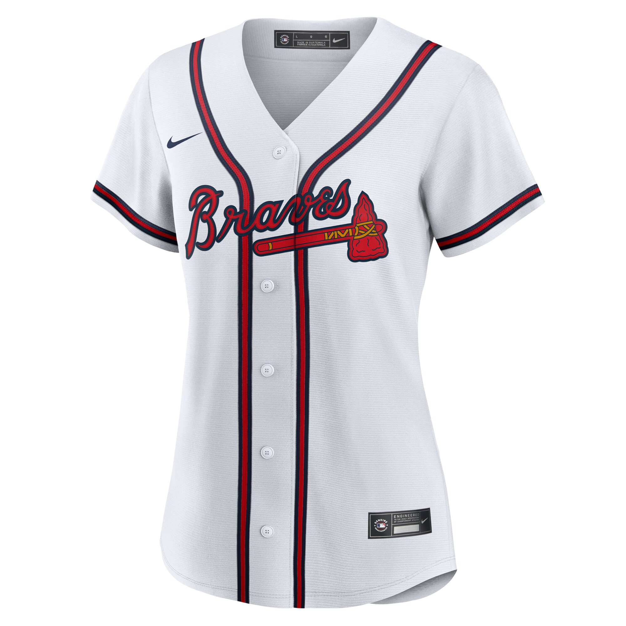 Alternative view of Women's Atlanta Braves White #1 Mom Home Jersey - JS360