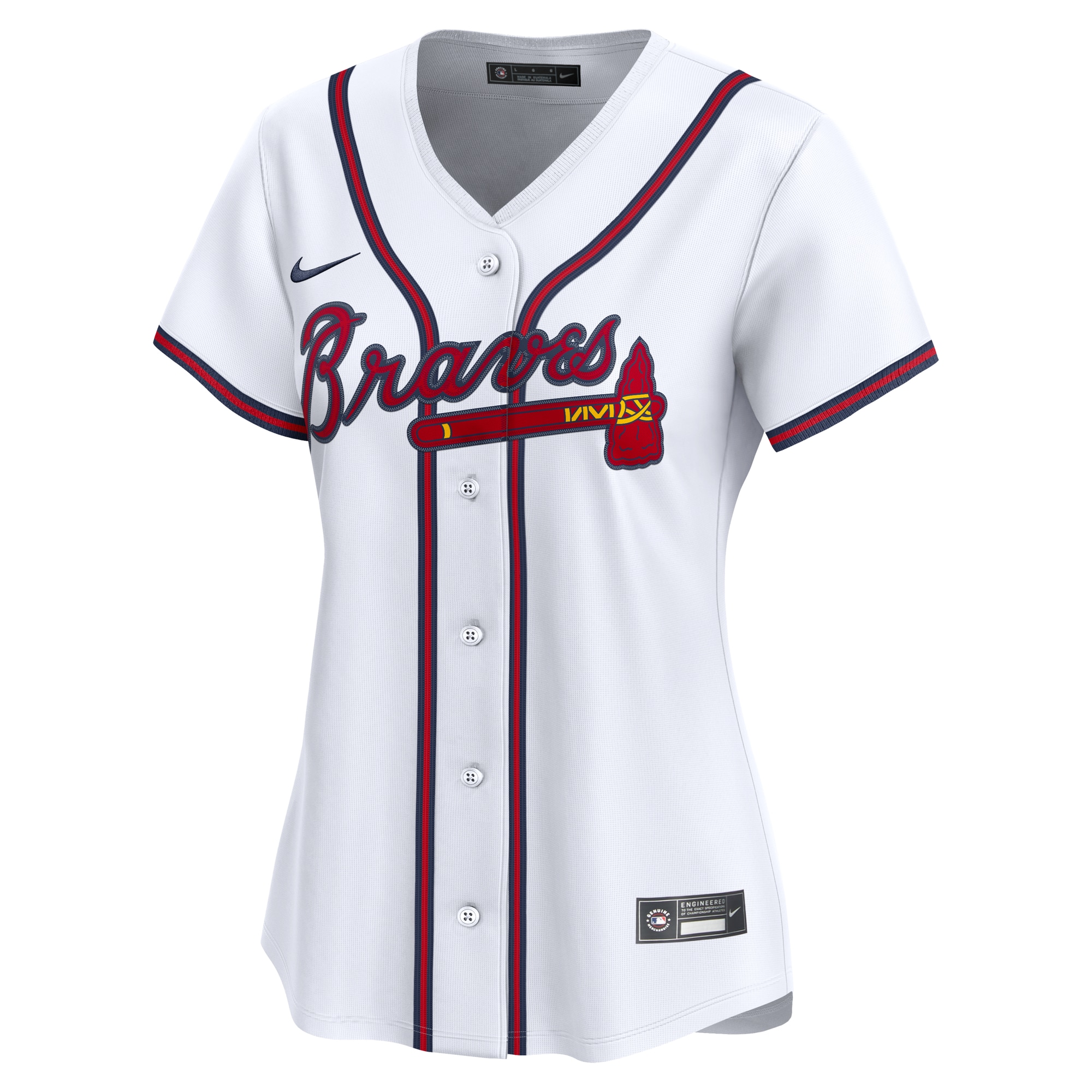 Alternative view of Women's Atlanta Braves White Home Limited Jersey - JS689