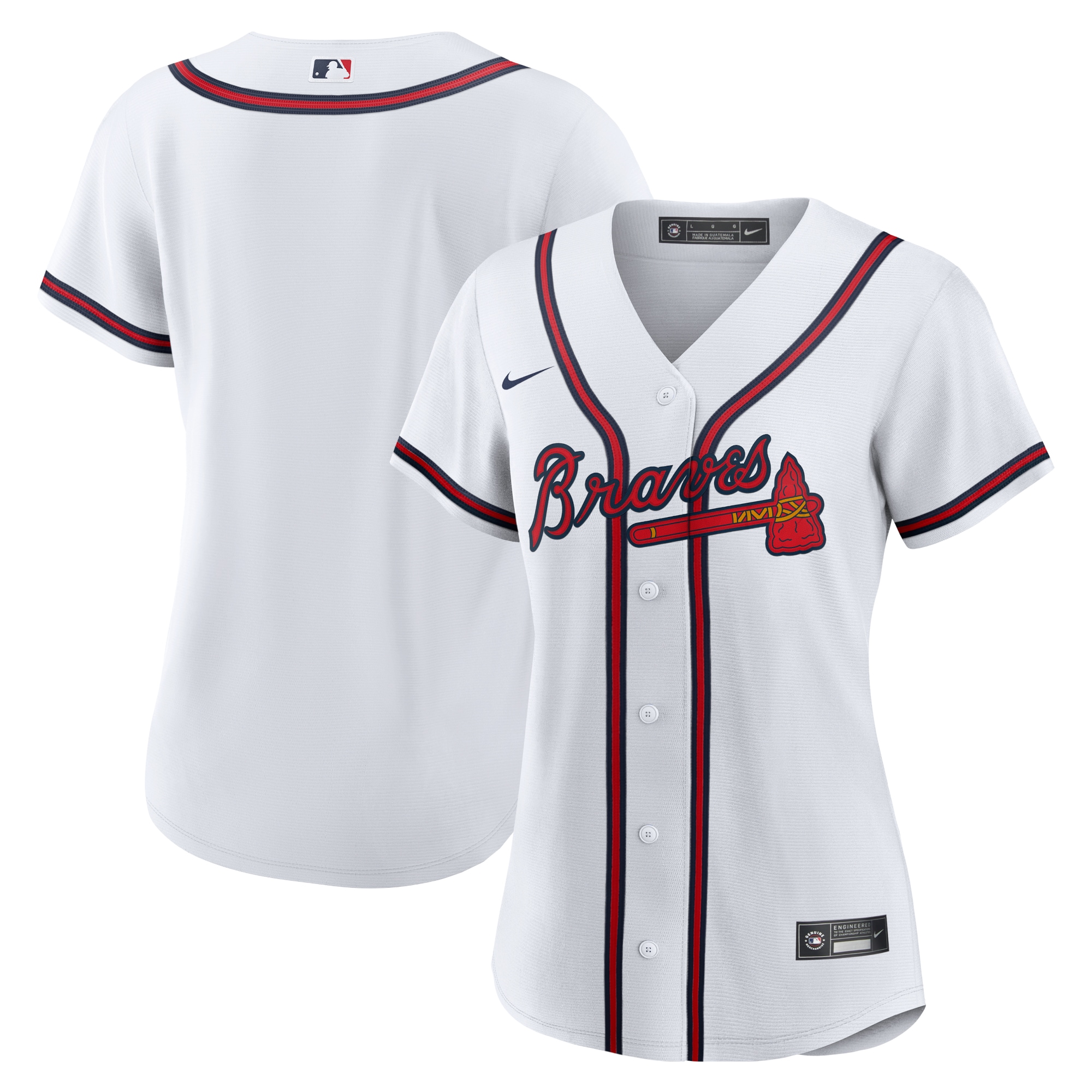 Women's Atlanta Braves White Home Team Jersey - JS174