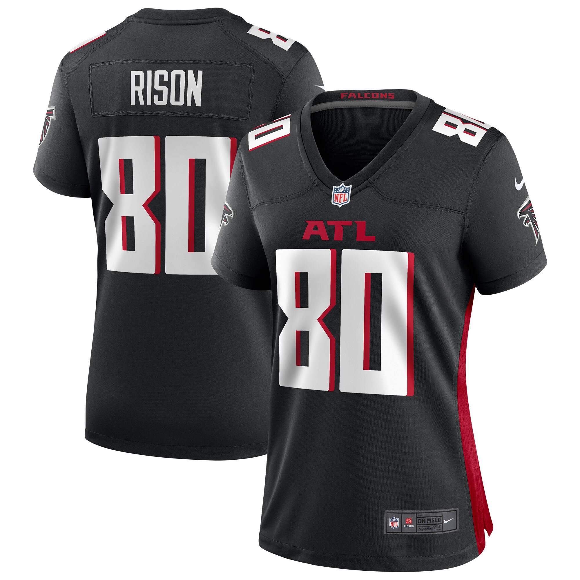 Women's Atlanta Falcons Andre Rison Black Game Retired Player Jersey 