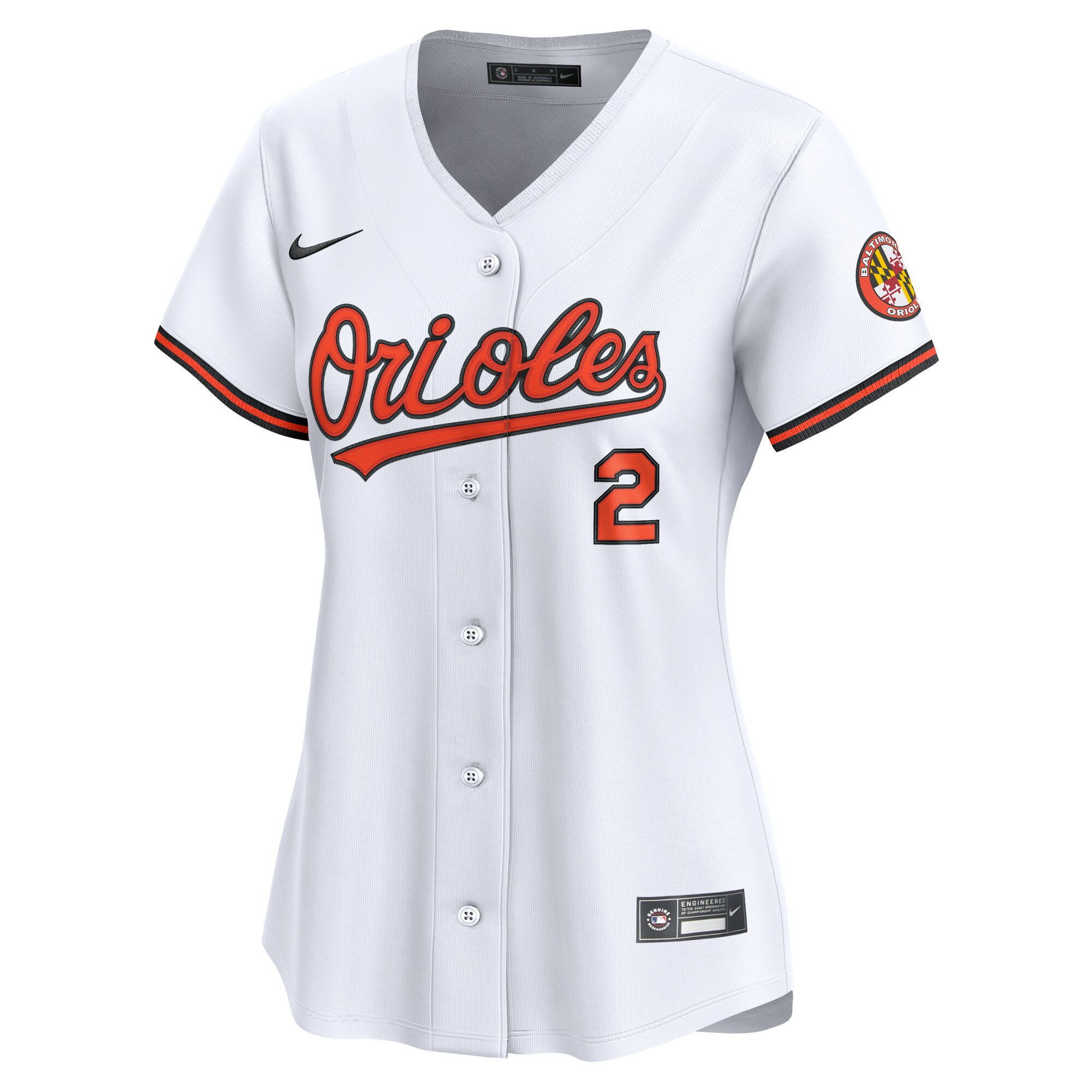 Alternative view of Women's Baltimore Orioles Gunnar Henderson White Home Limited Player Jersey