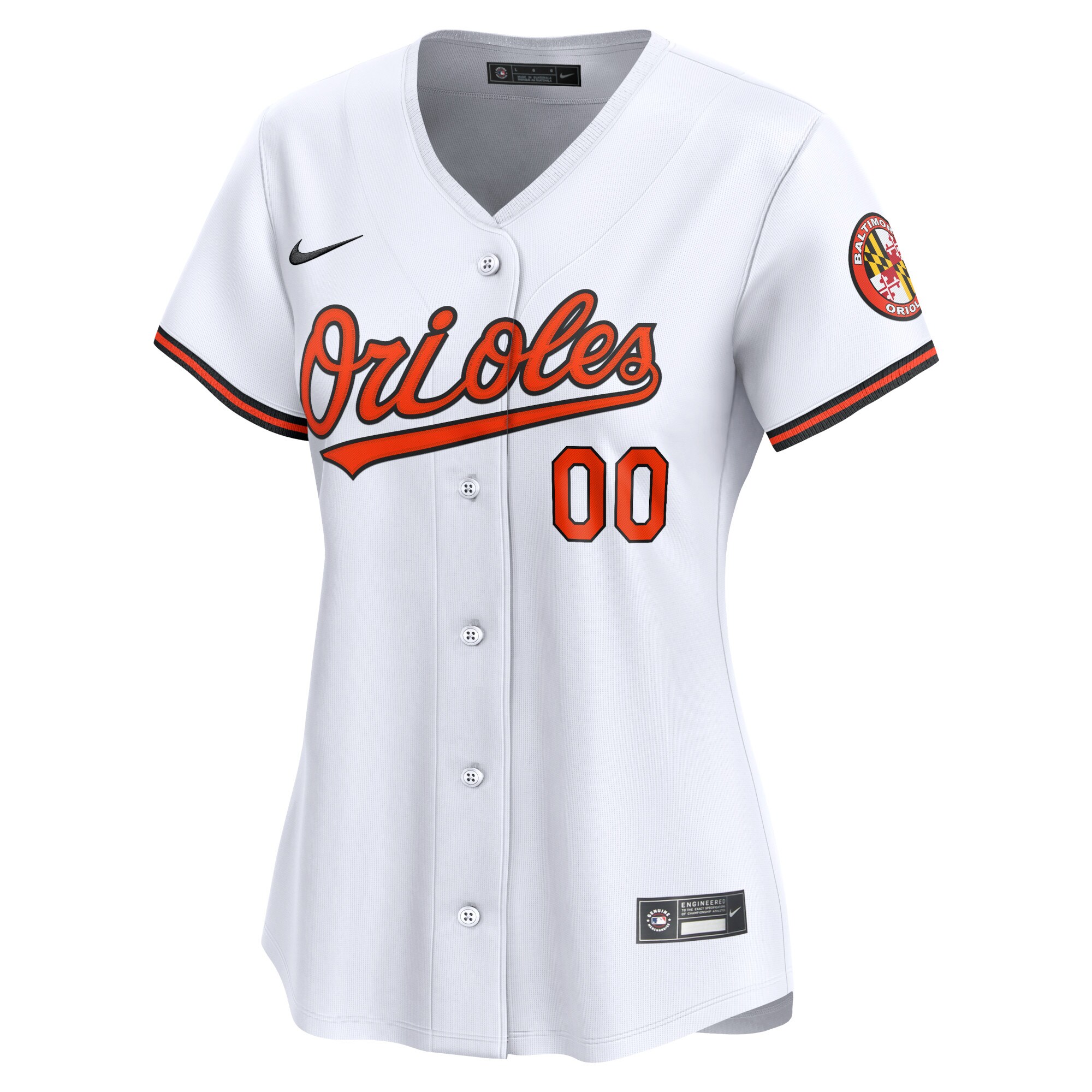 Alternative view of Women's Baltimore Orioles White Home Limited Custom Jersey