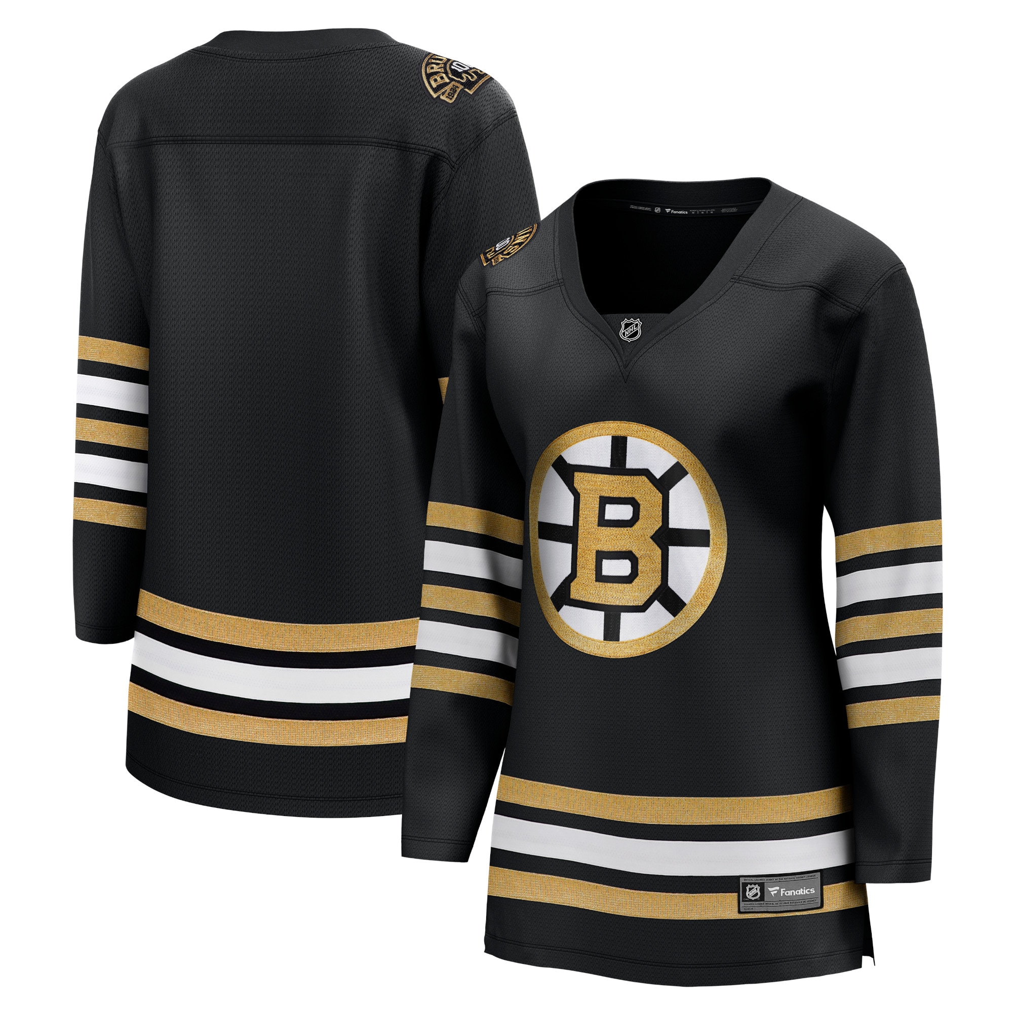 Women's Boston Bruins Black 100th Anniversary Premier Breakaway Jersey - JS601 