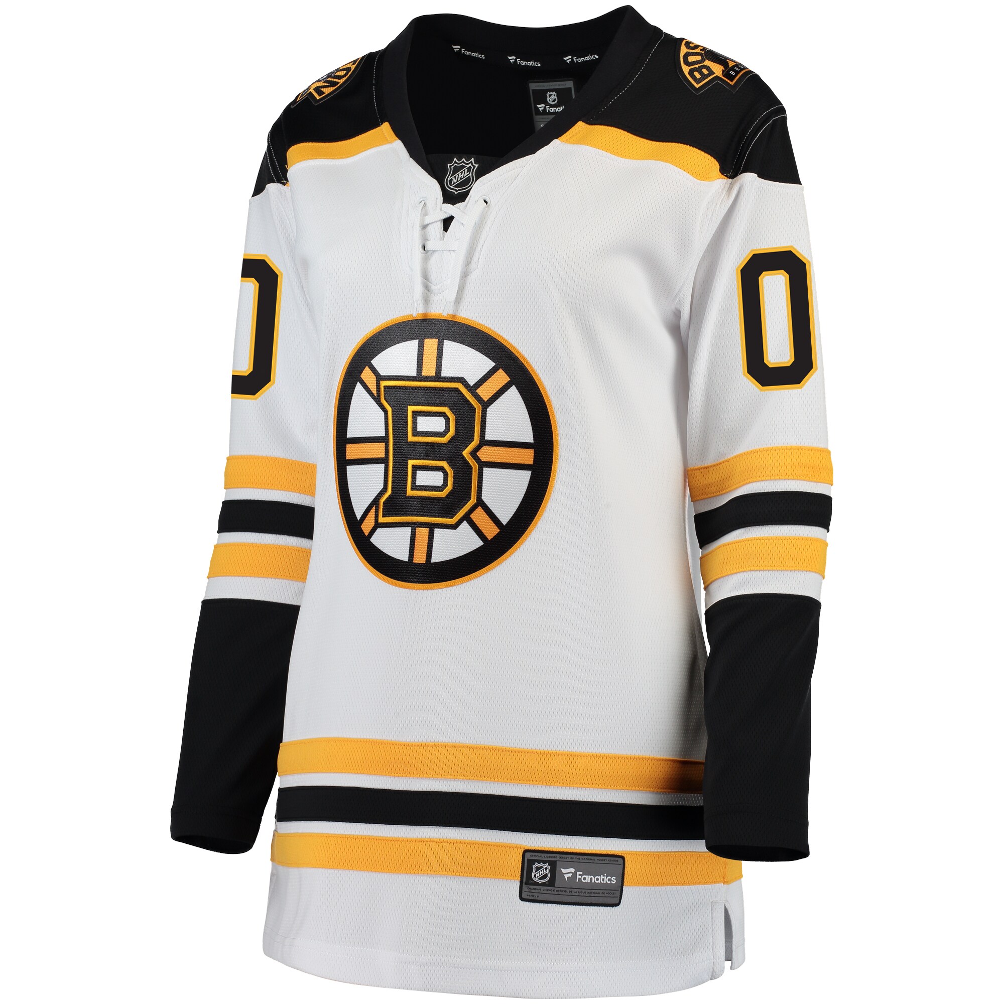 Alternative view of Women's Boston Bruins White Away Breakaway Custom Jersey - JS398 
