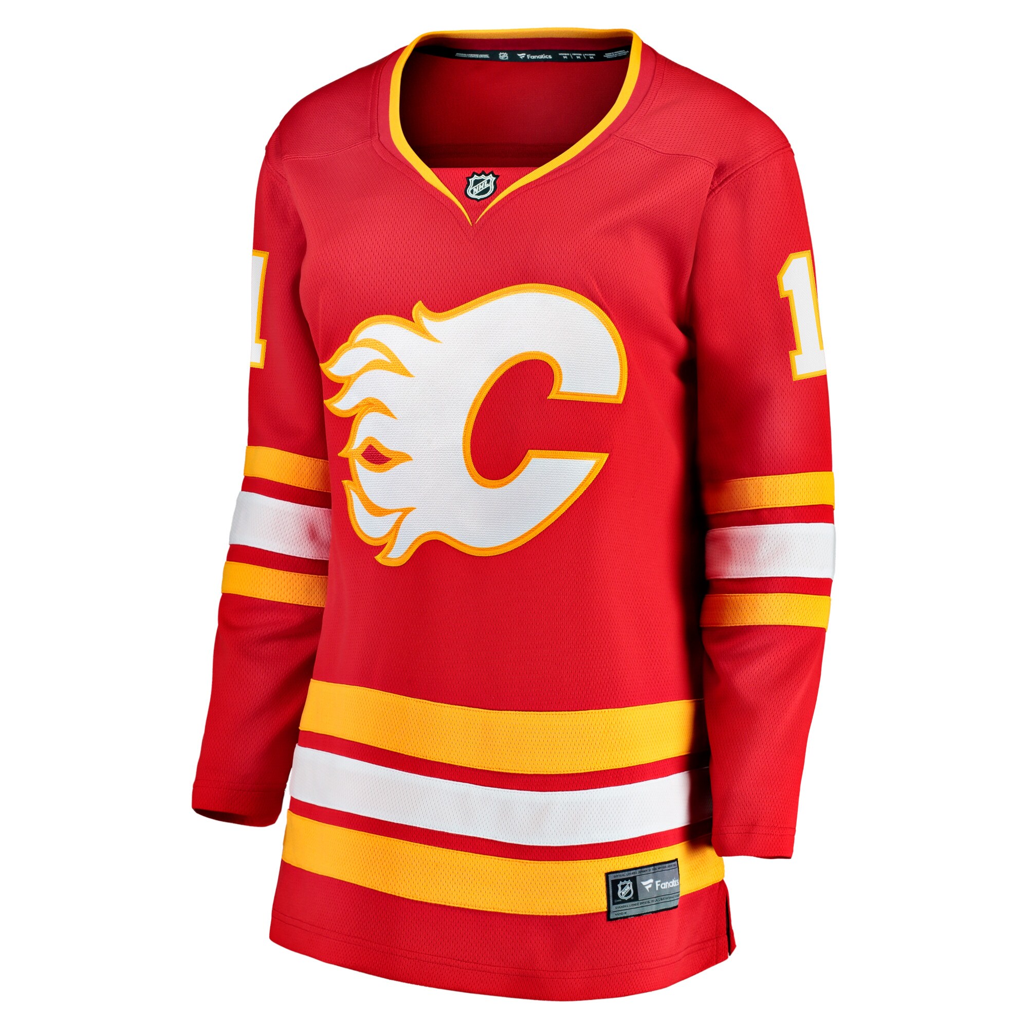 Alternative view of Women's Calgary Flames Mikael Backlund Red Home Team Breakaway Player Jersey - JS556 