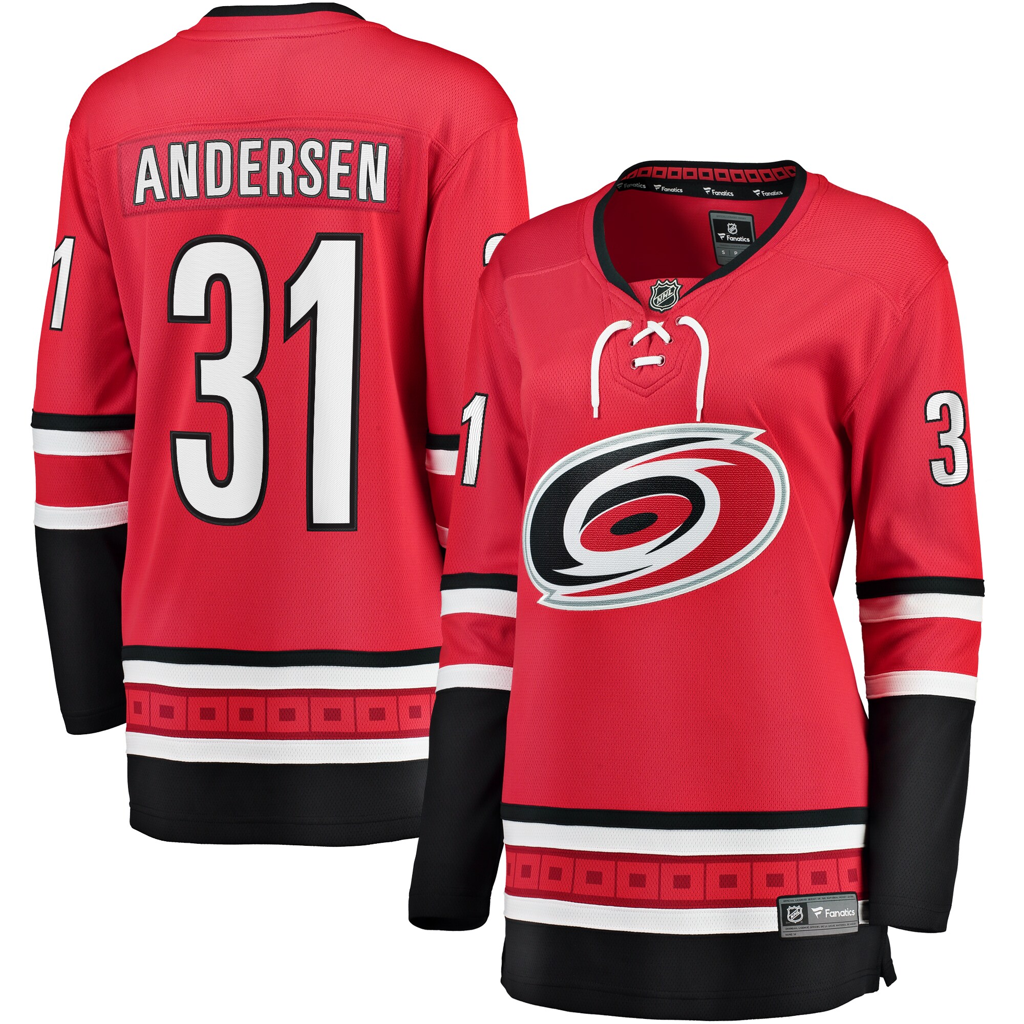 Women's Carolina Hurricanes Frederik Andersen Red Alternate Breakaway Player Jersey - JS701 