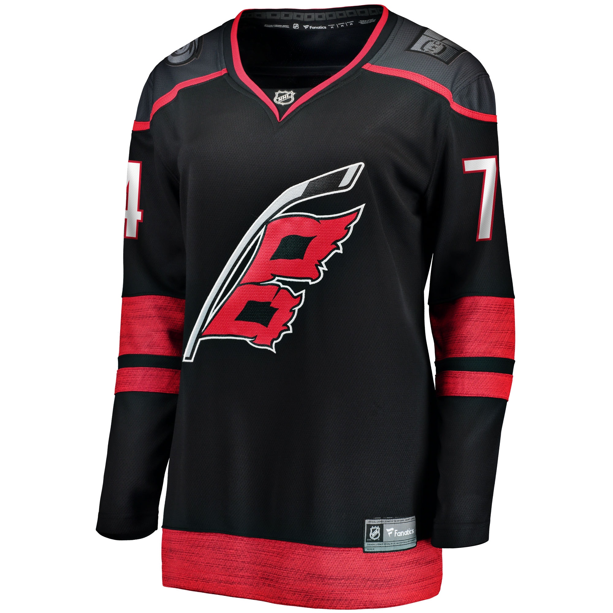 Alternative view of Women's Carolina Hurricanes Jaccob Slavin Black Home Breakaway Player Jersey - JS791 