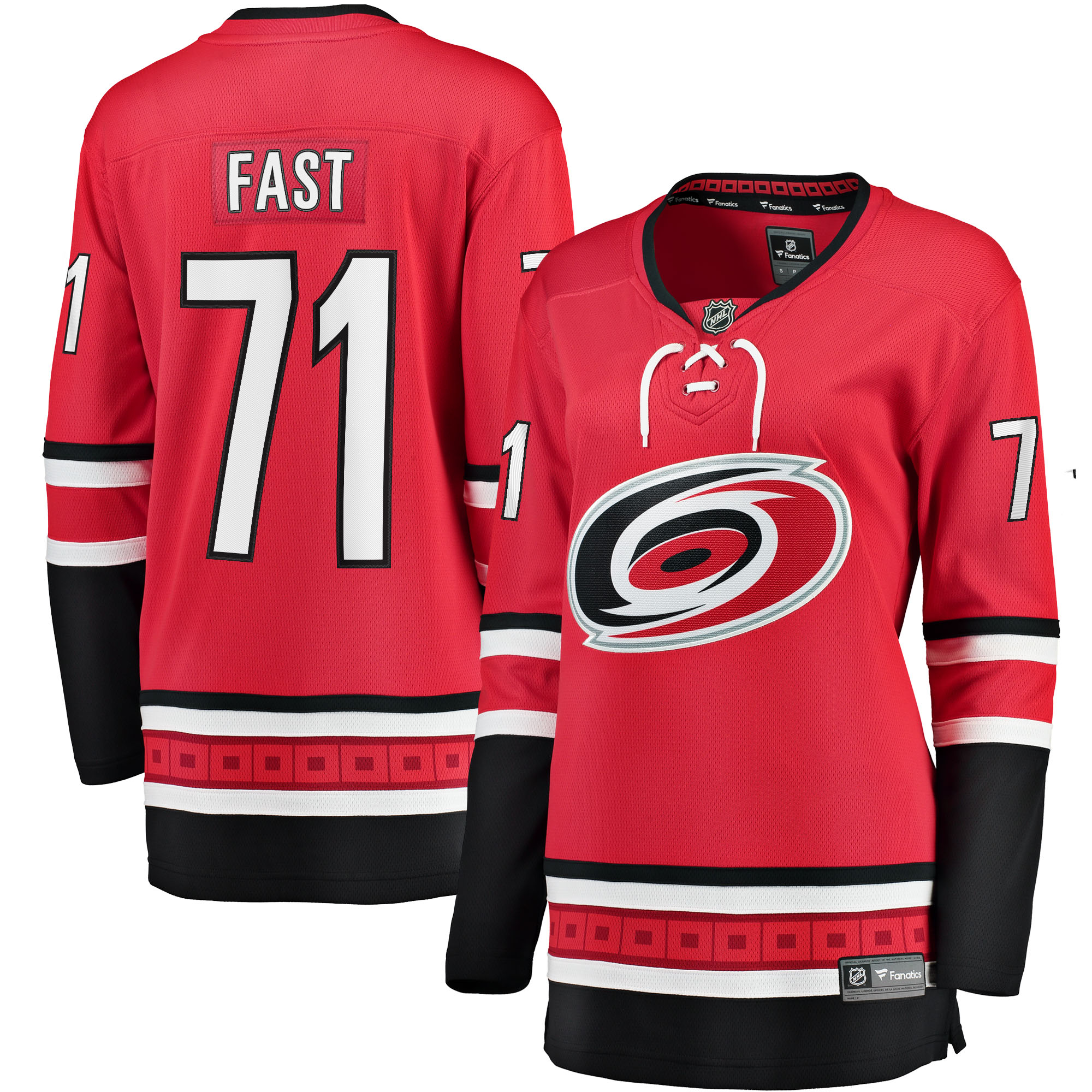 Women's Carolina Hurricanes Jesper Fast Red Alternate Breakaway Jersey - JS374 