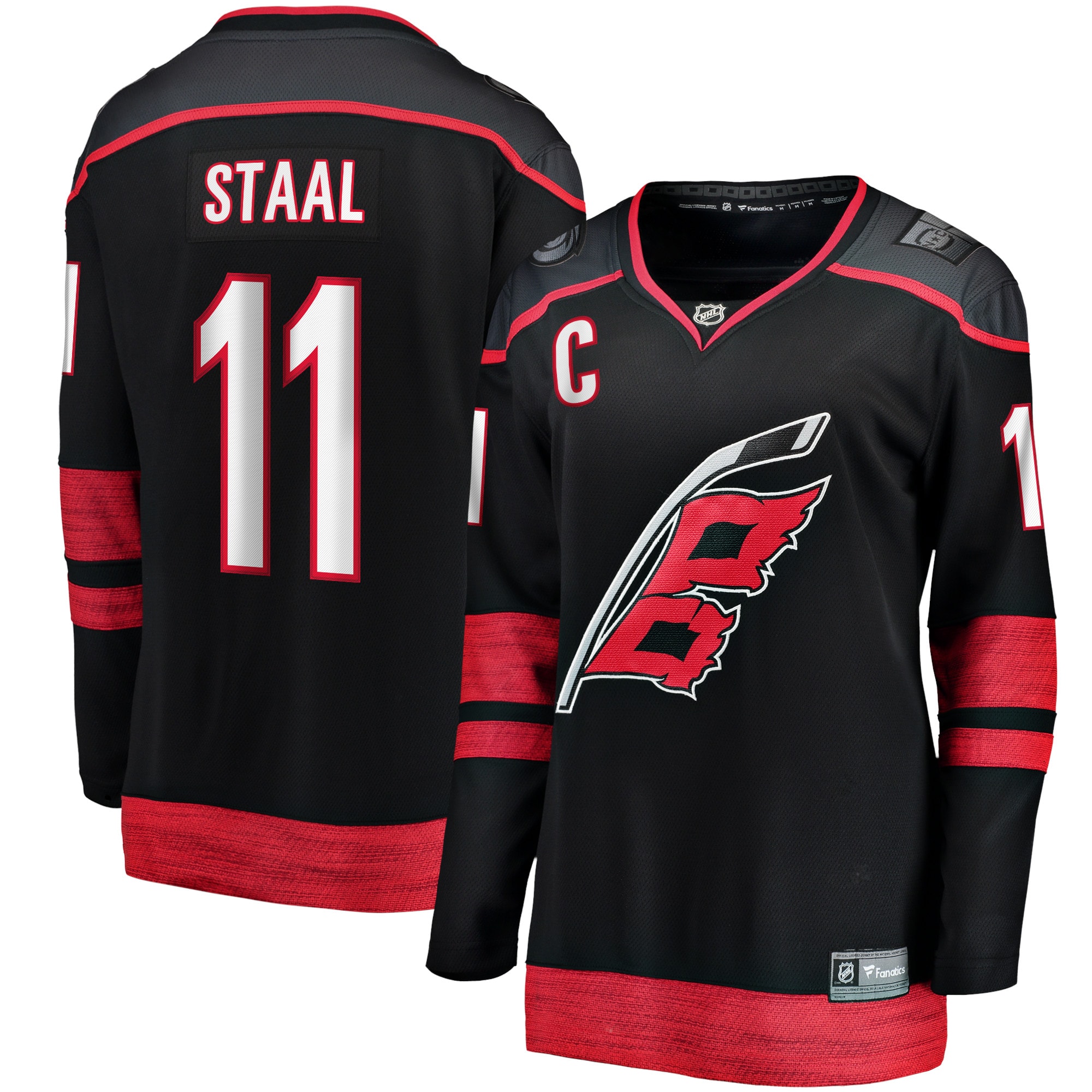 Women's Carolina Hurricanes Jordan Staal Black Home Captain Patch Breakaway Player Jersey - JS222 