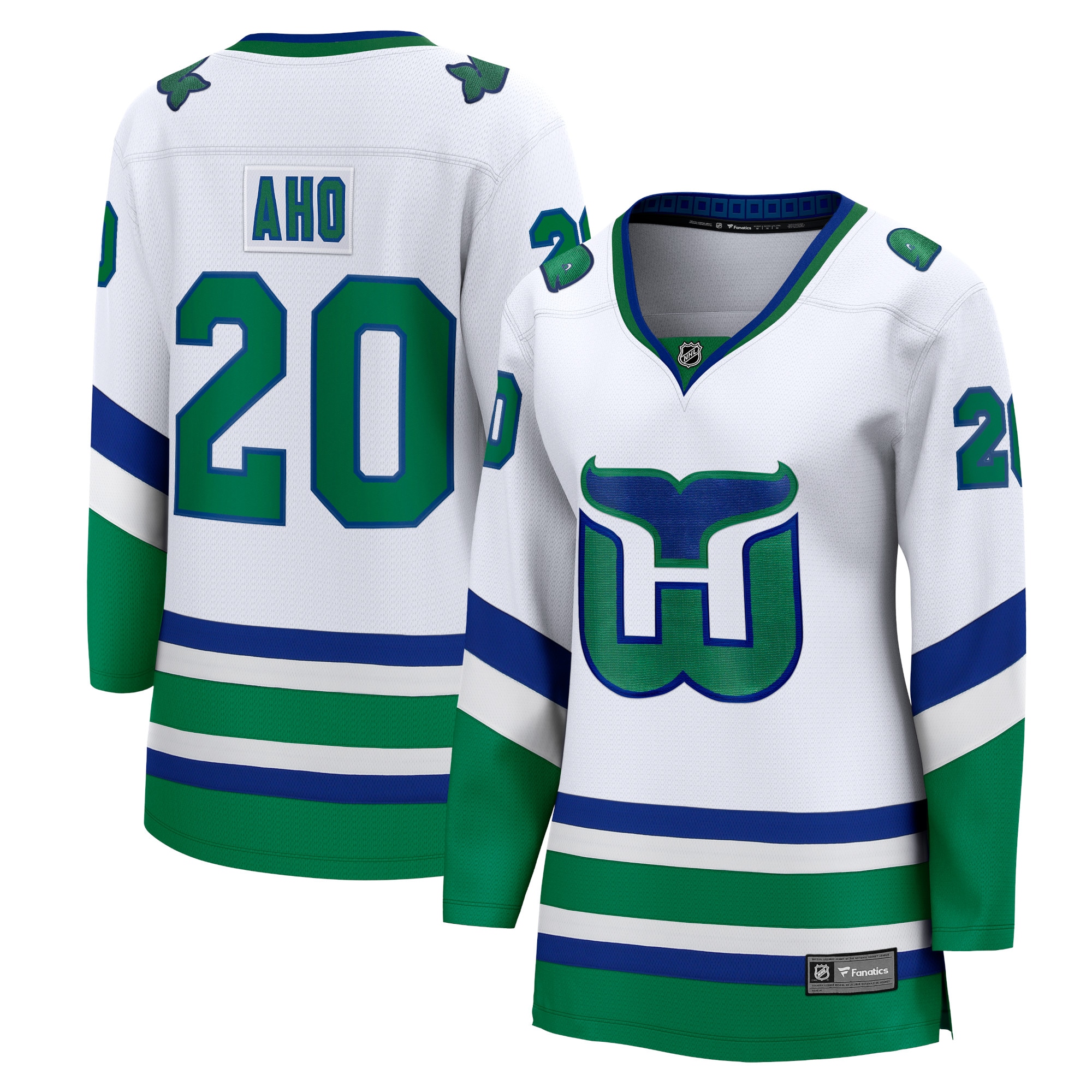 Women's Carolina Hurricanes Sebastian Aho White Whalers Premier Breakaway Jersey - JS506 