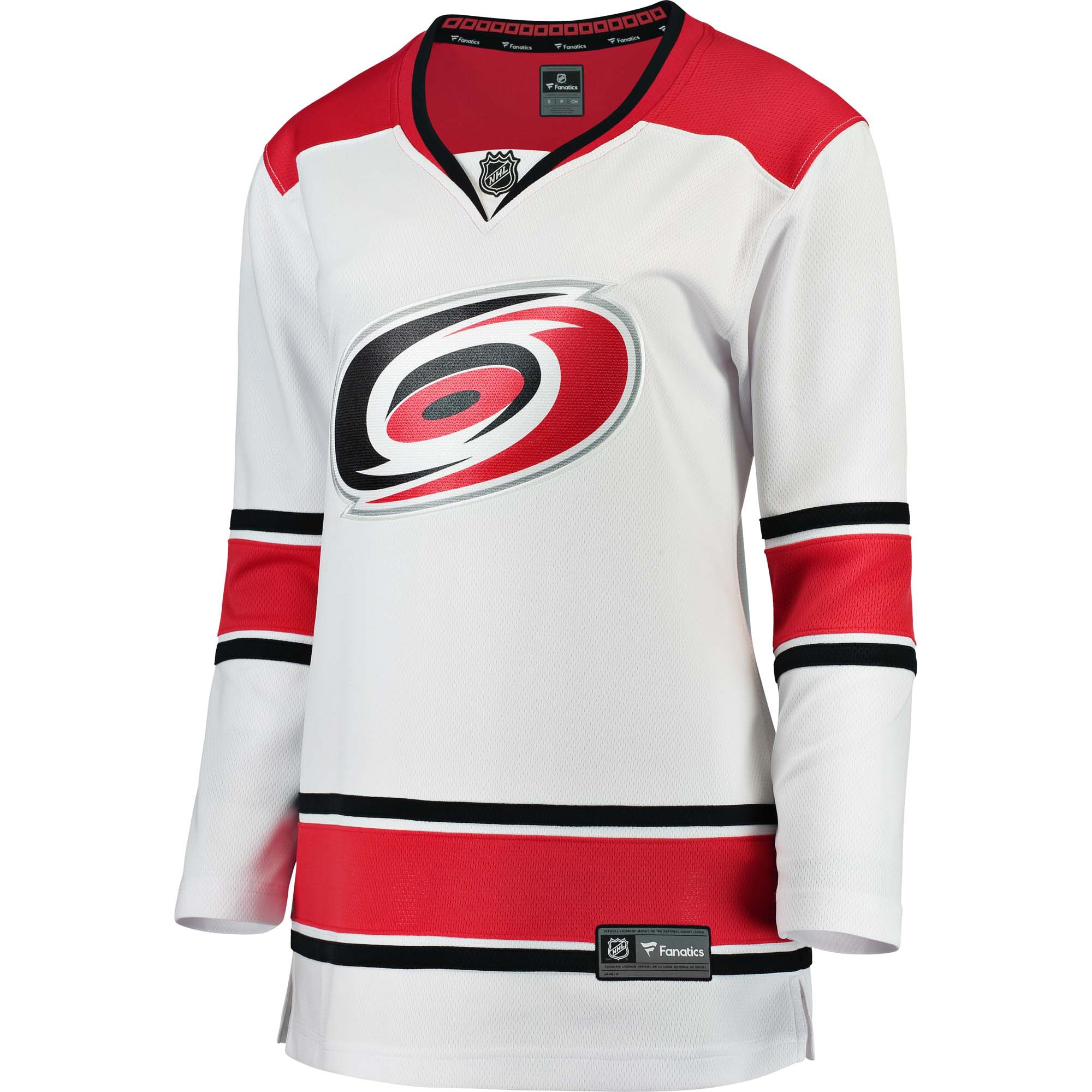 Alternative view of Women's Carolina Hurricanes White Away Breakaway Jersey - JS185 