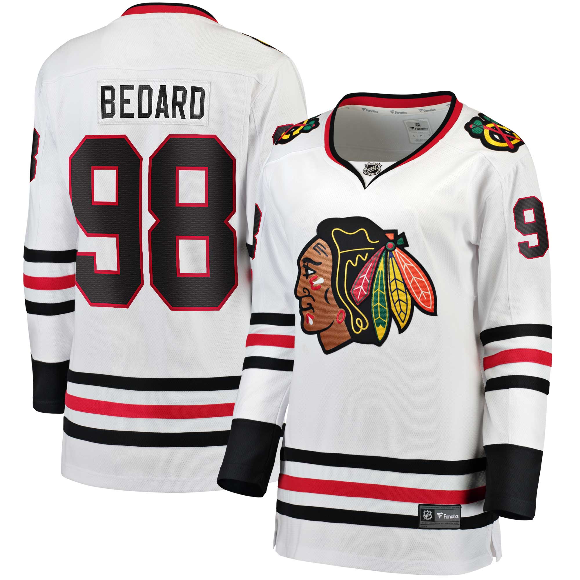 Women's Chicago Blackhawks Connor Bedard White Away Premier Breakaway Player Jersey - JS567 