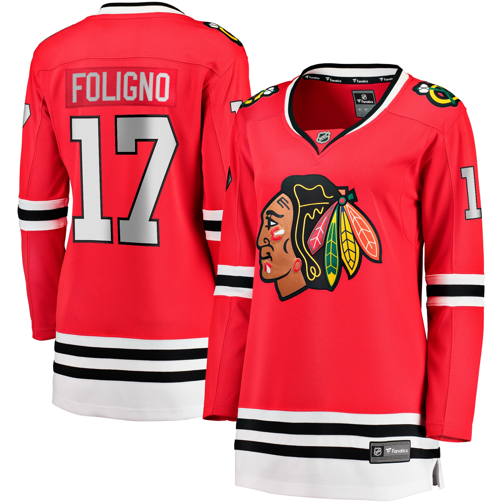 Women's Chicago Blackhawks Nick Foligno Red Home Breakaway Player Jersey - JS958 
