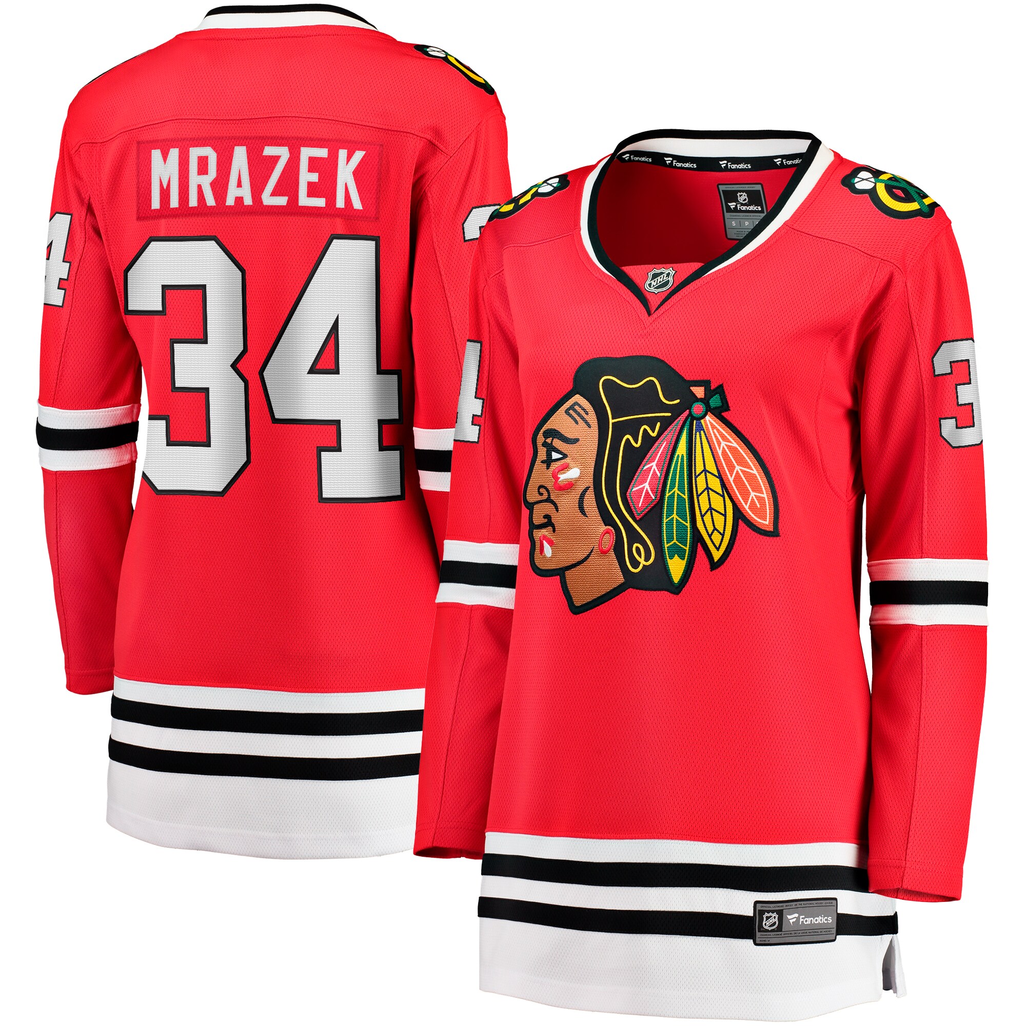 Women's Chicago Blackhawks Petr Mrazek Red Home Breakaway Player Jersey - JS391 