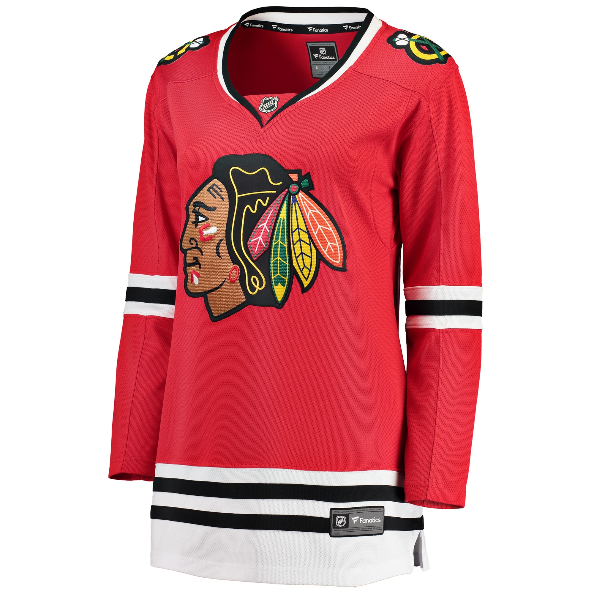Alternative view of Women's Chicago Blackhawks Red Breakaway Home Jersey - JS316 
