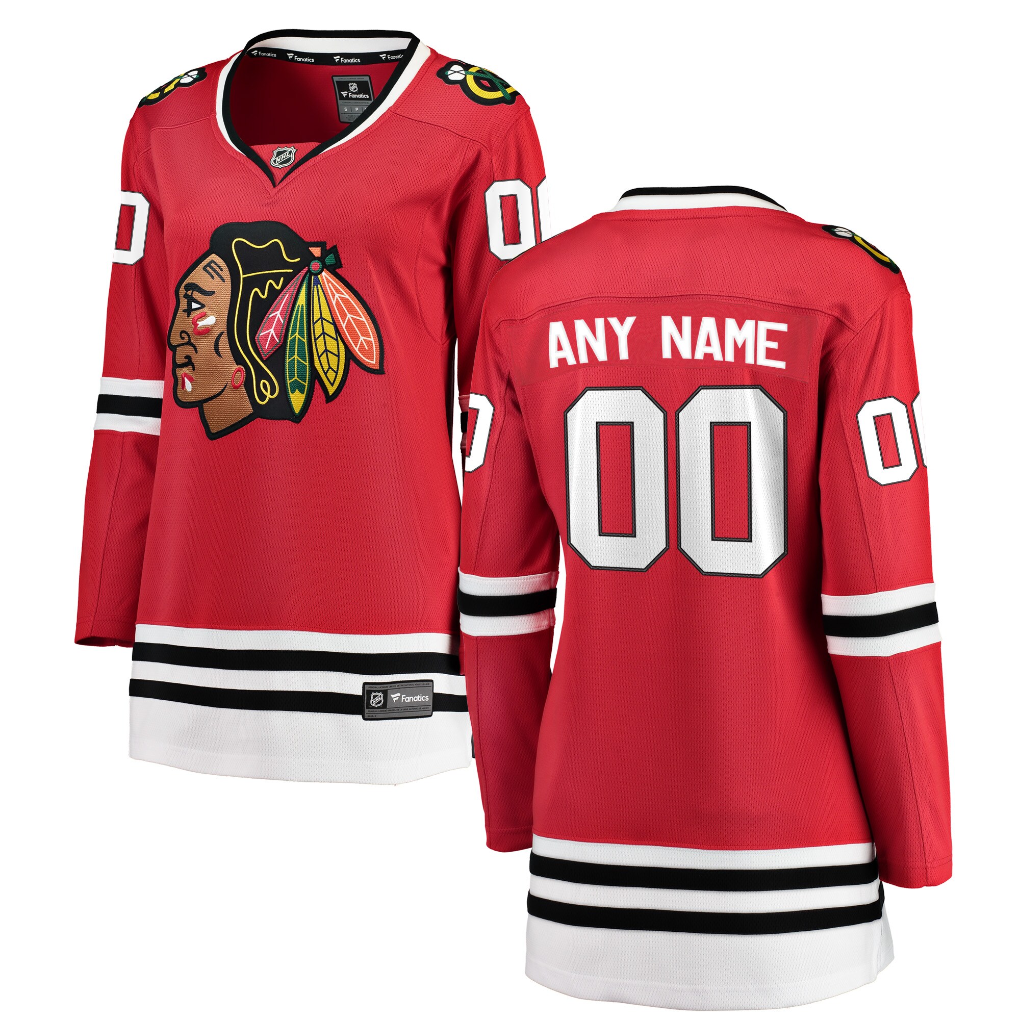 Women's Chicago Blackhawks Red Home Breakaway Custom Jersey - JS665 
