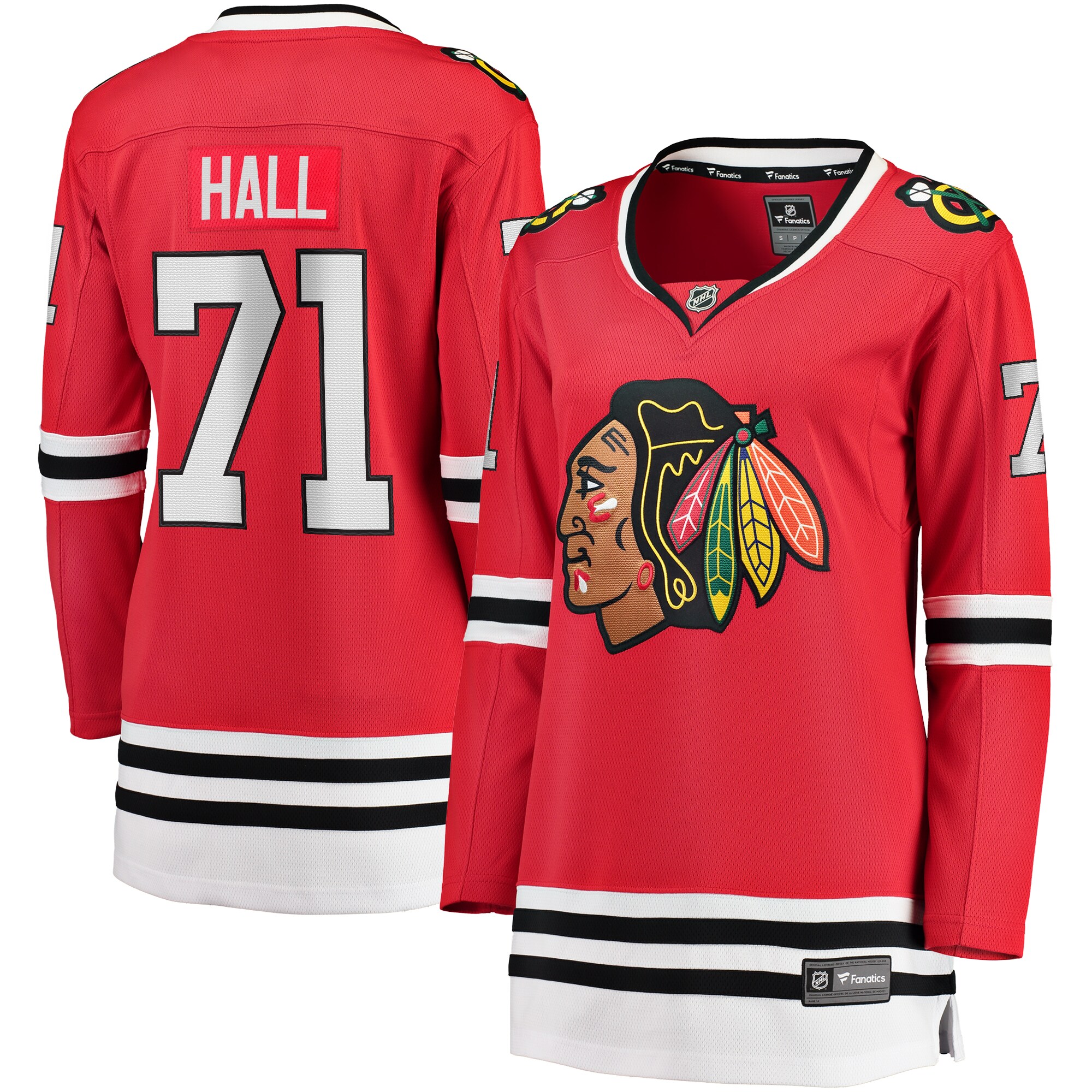 Women's Chicago Blackhawks Taylor Hall Red Home Breakaway Player Jersey - JS178 