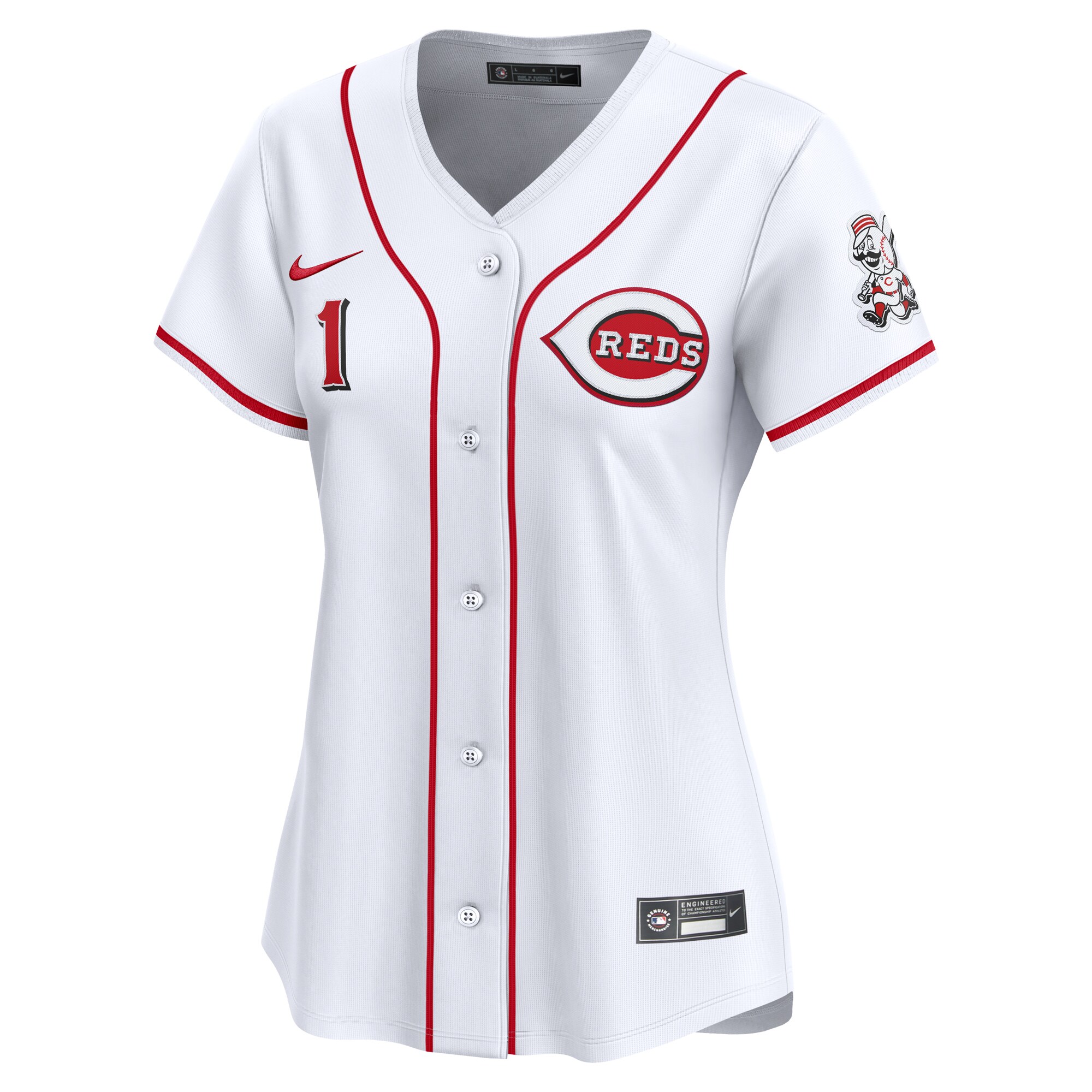 Alternative view of Women's Cincinnati Reds White #1 Mom Home Limited Jersey