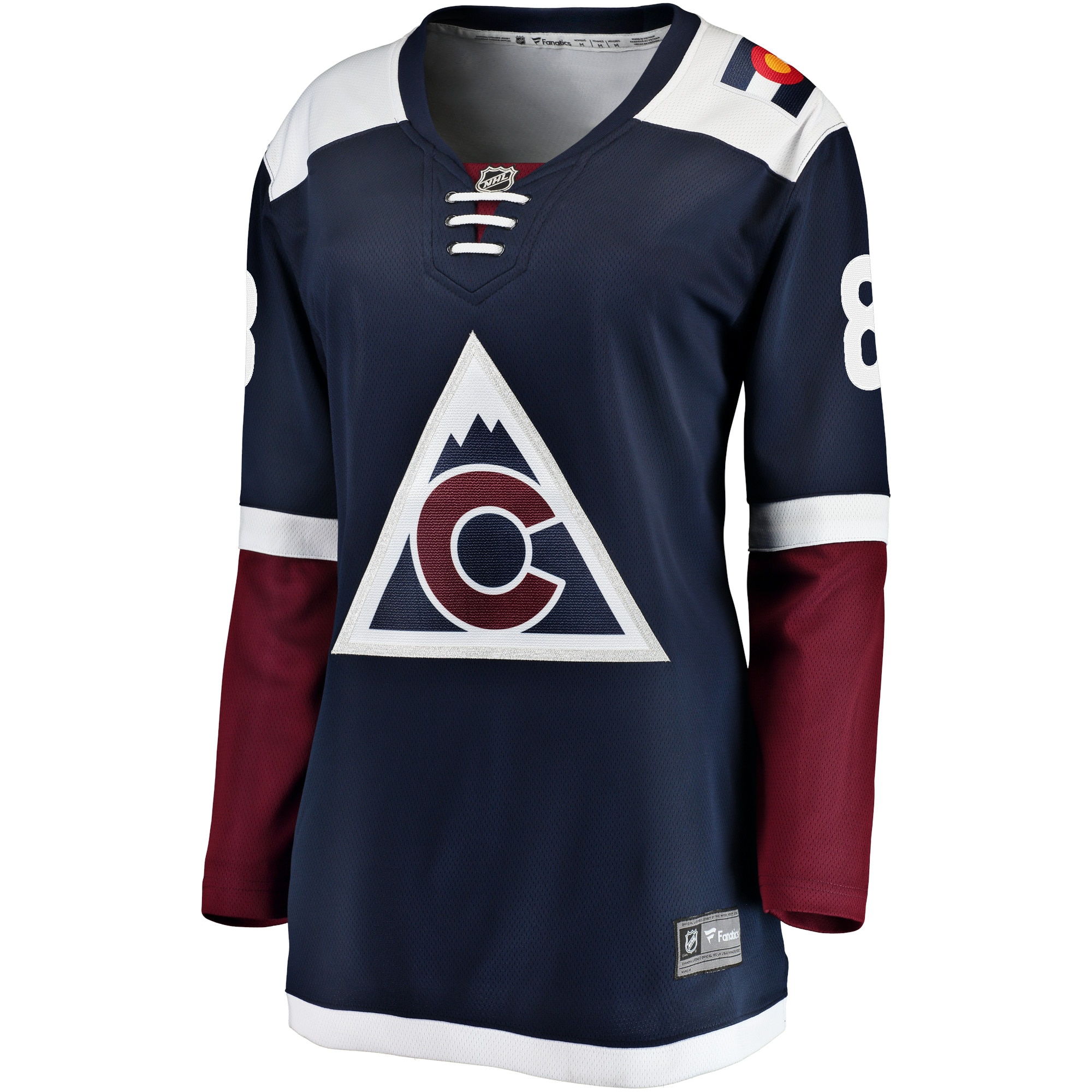 Alternative view of Women's Colorado Avalanche Cale Makar Navy Alternate Premier Breakaway Player Jersey - JS683 